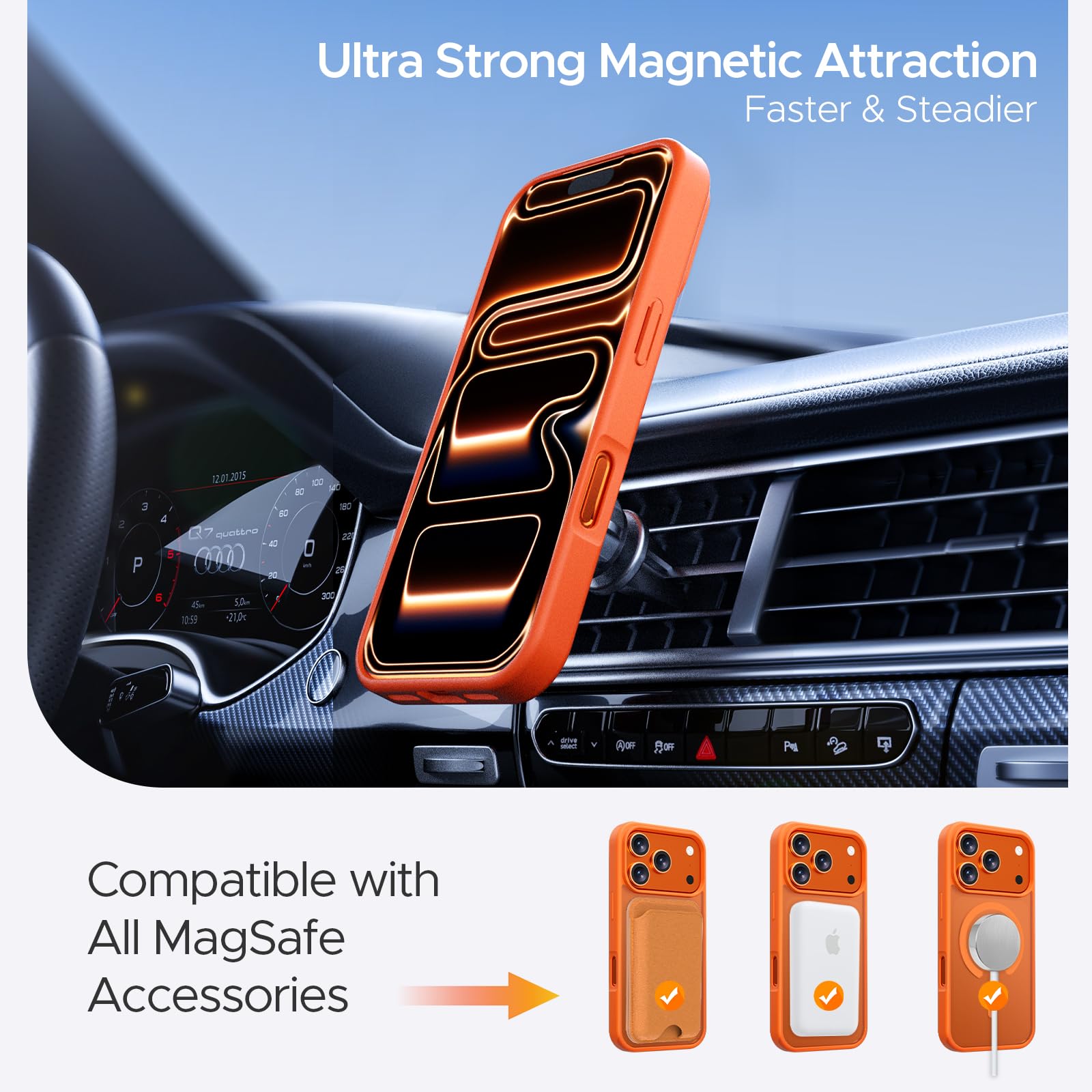 Iphone 17 Pro Case, Stronger Magnetic [Military Grade Drop Protection] Transluce