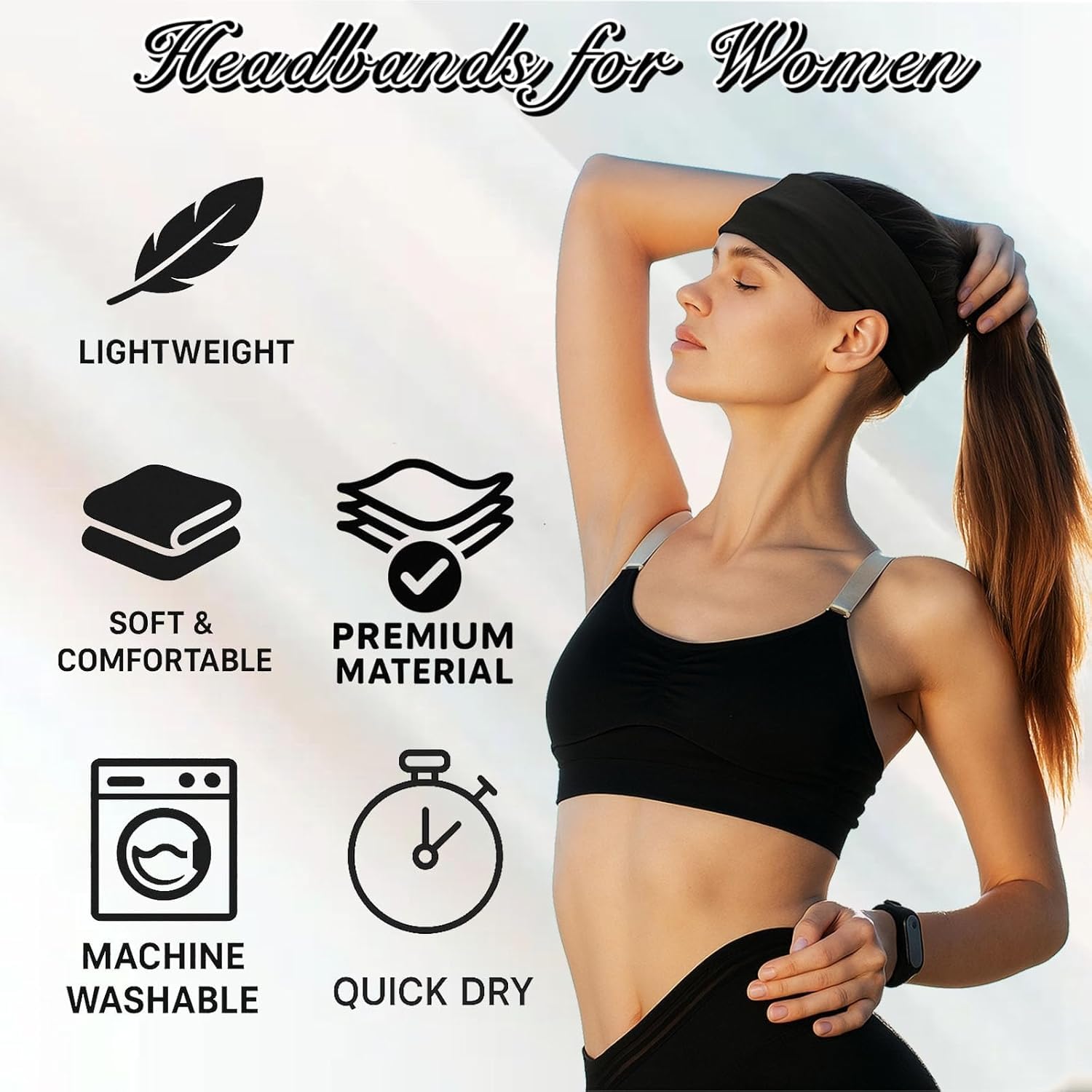 Pack Headbands for Women 25 Colors Head Bands for Women's Hair, Non Slip Stretch