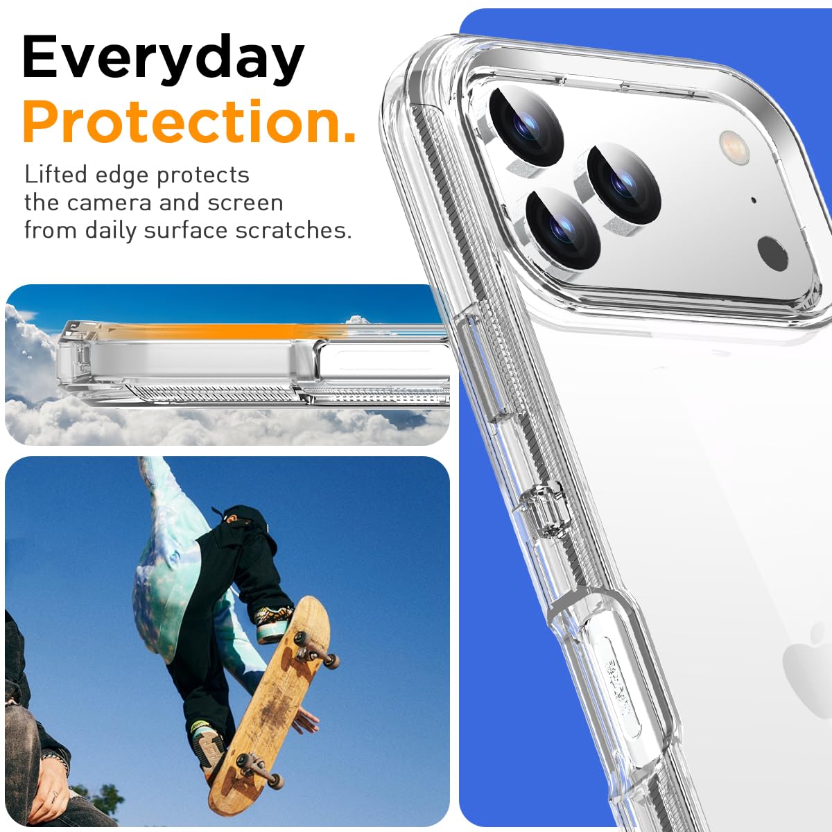 Iphone 17 Pro Max Case Clear 3 In 1 Heavy Duty Drop Protection Full Body Rugged