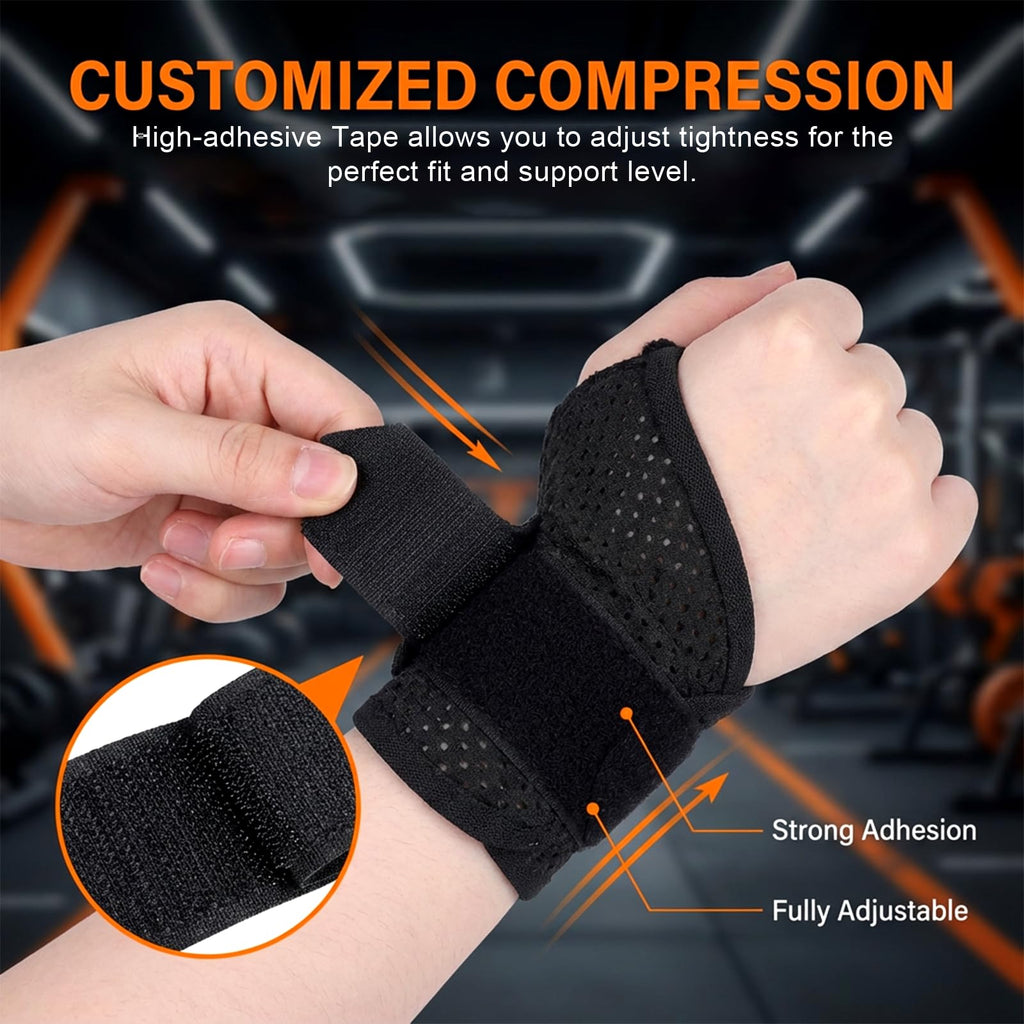 Ultra-Thin Wrist Braces, Breathable Mesh Fabric Support Elastic Wrist Wraps Comf