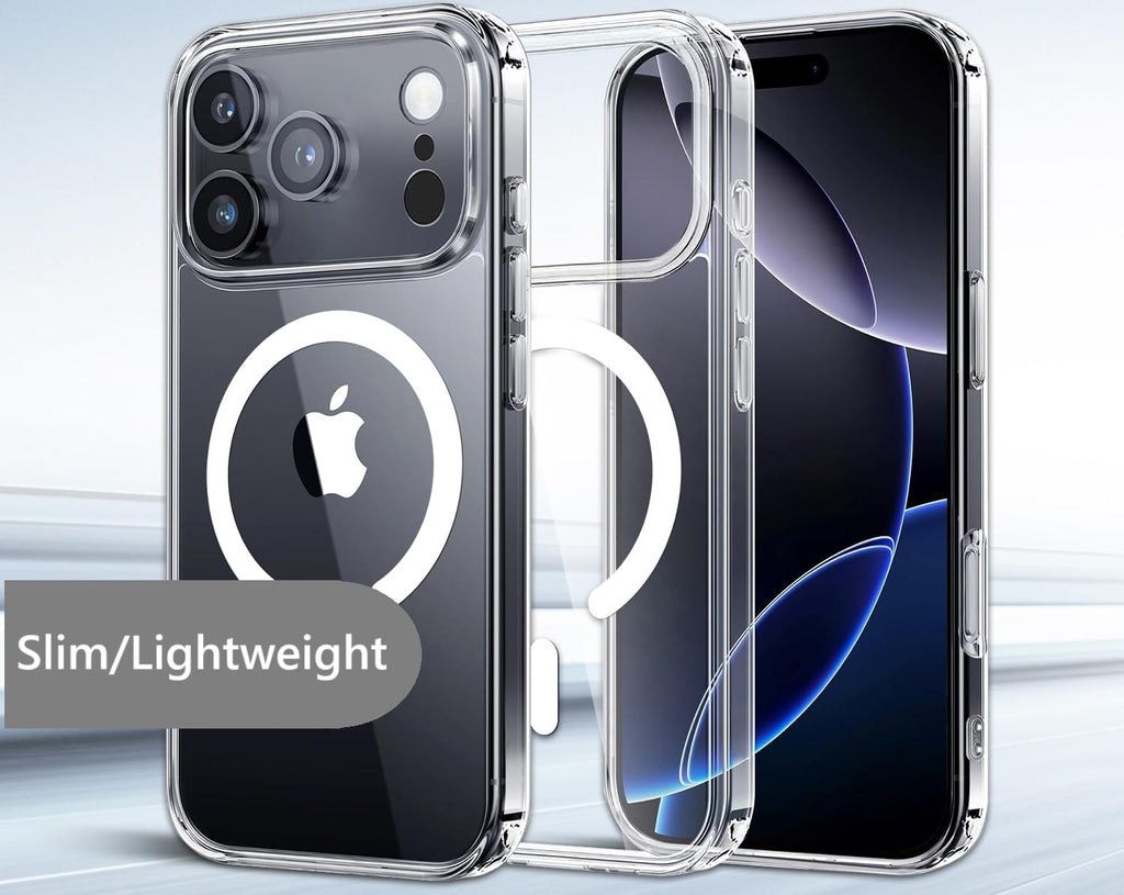17 Pro Case, Transparent Acrylic Tpu Shockproof Phone Cover With Magnetic Wirele