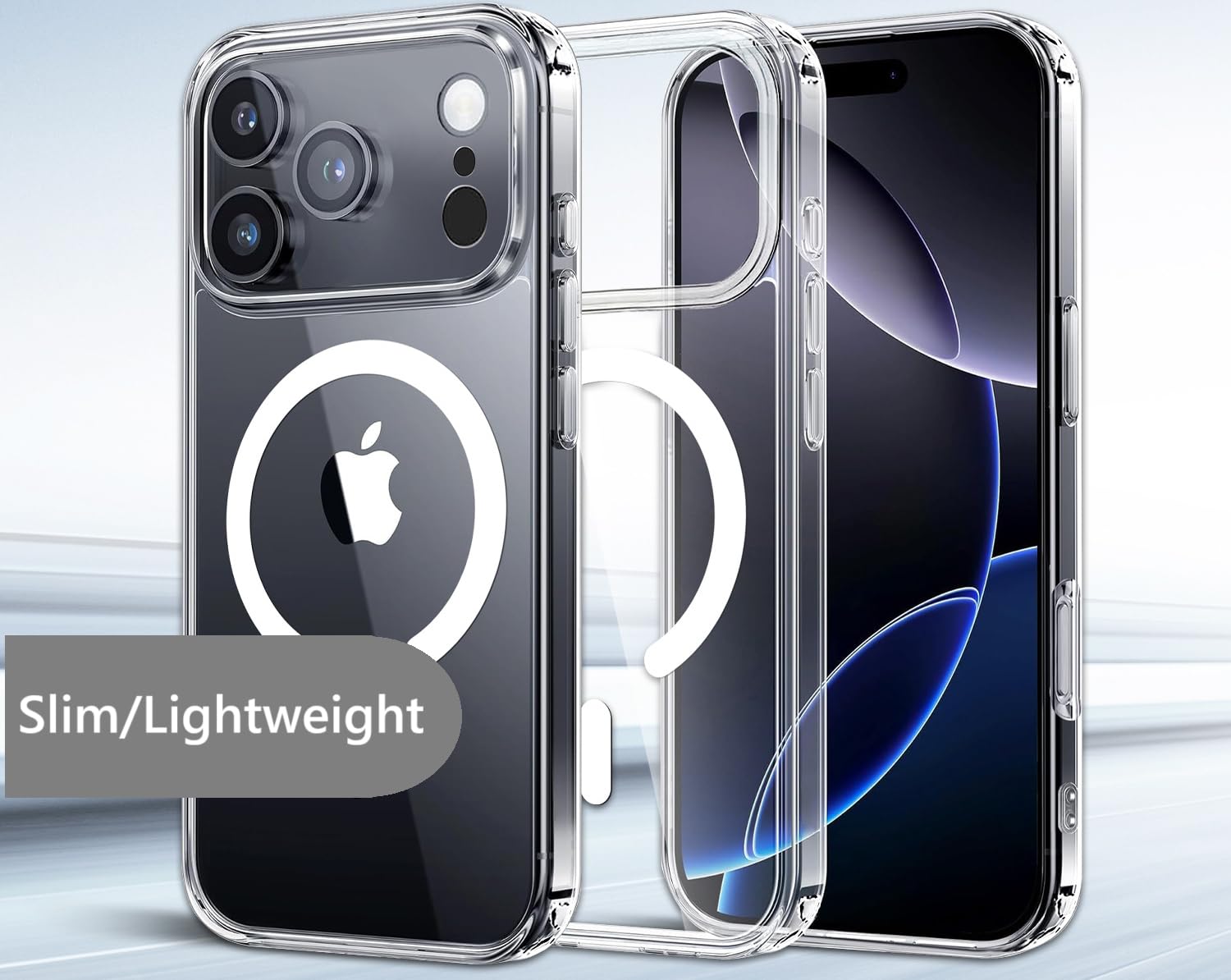 17 Pro Case, Transparent Acrylic Tpu Shockproof Phone Cover With Magnetic Wirele