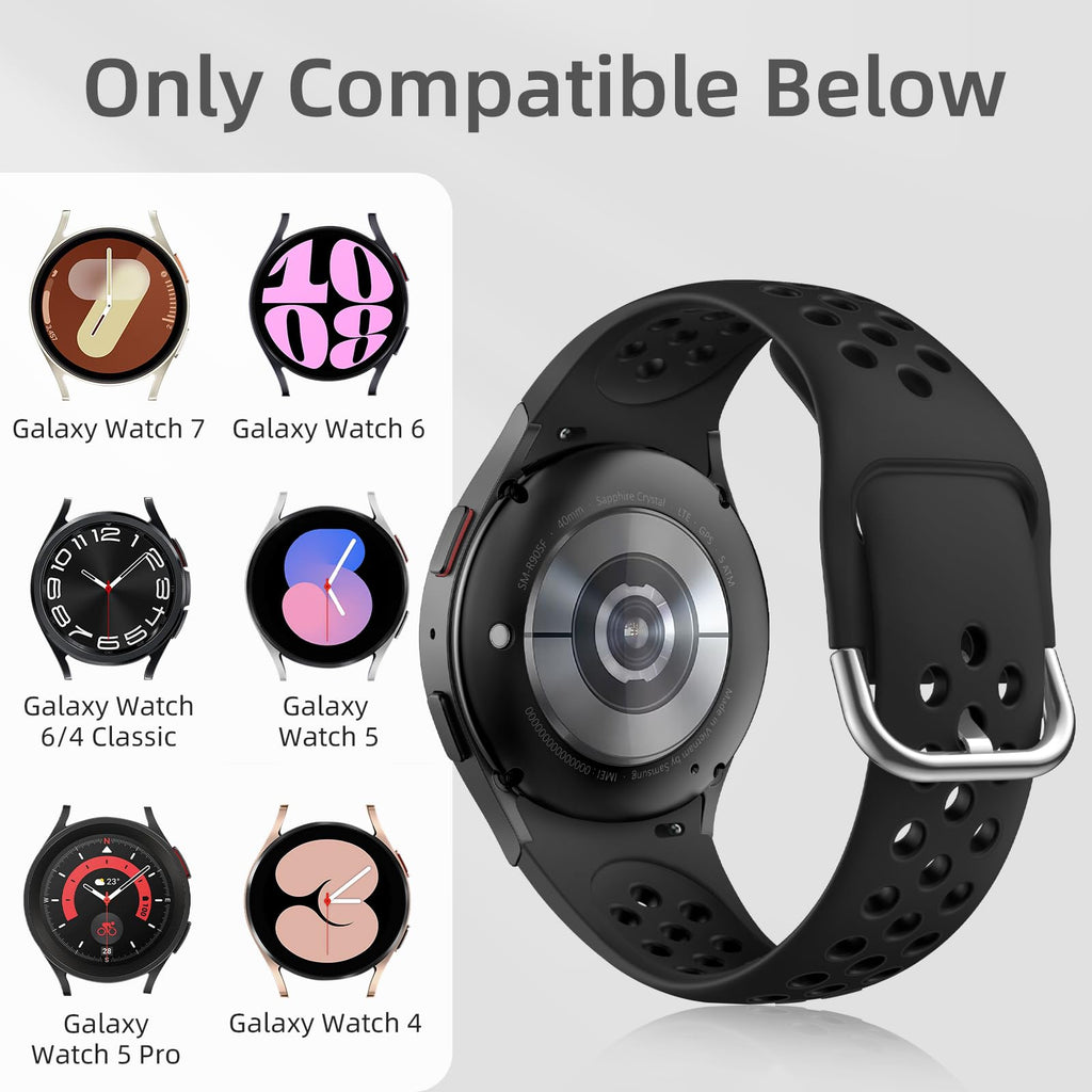 No Gap Sport Band Compatible with Samsung Galaxy Watch 7/6/5/4 Band 40mm 44m/Gal