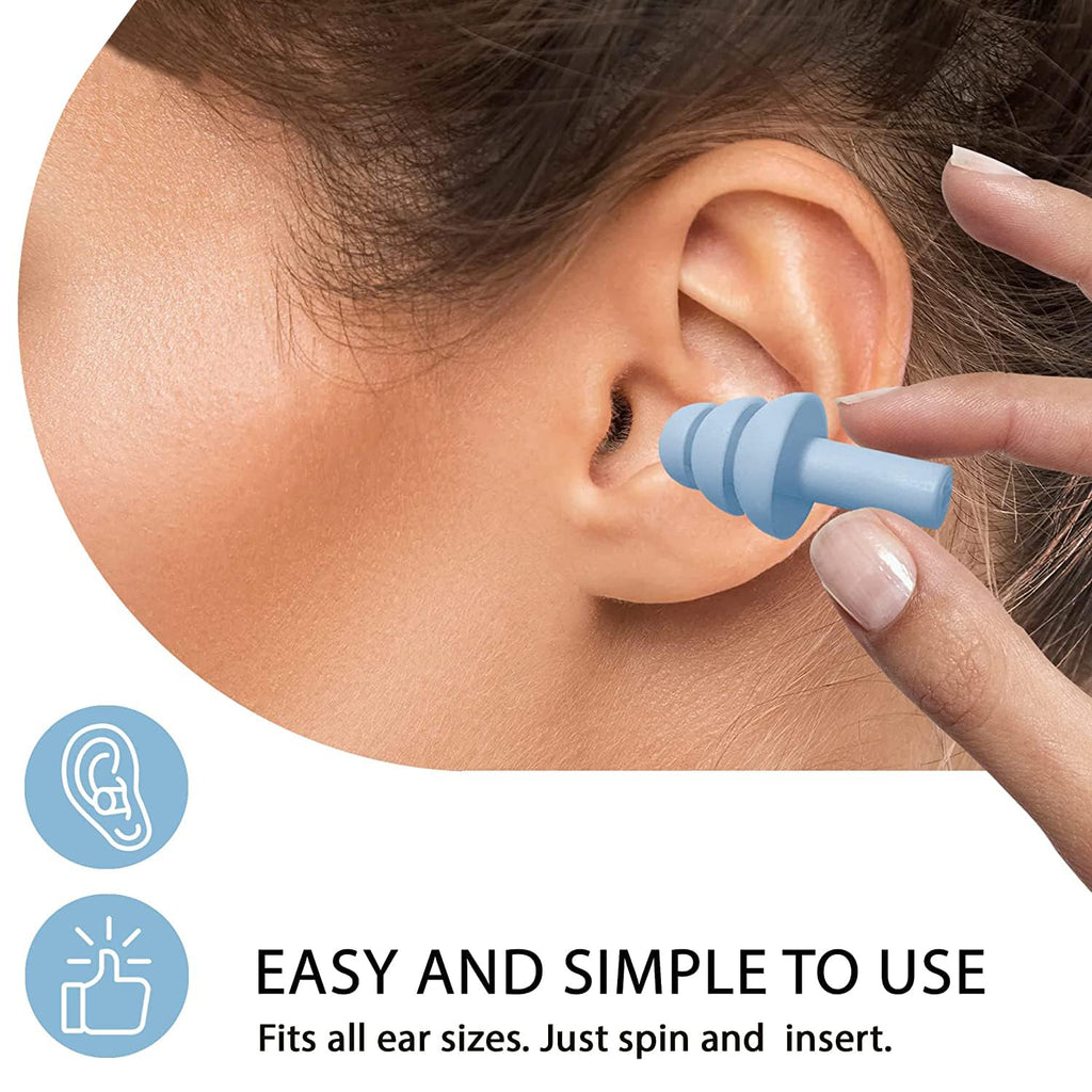 Sleeping,5 Pairs Noise Cancelling Silicone Earplugs for Sleeping Swimming Sn