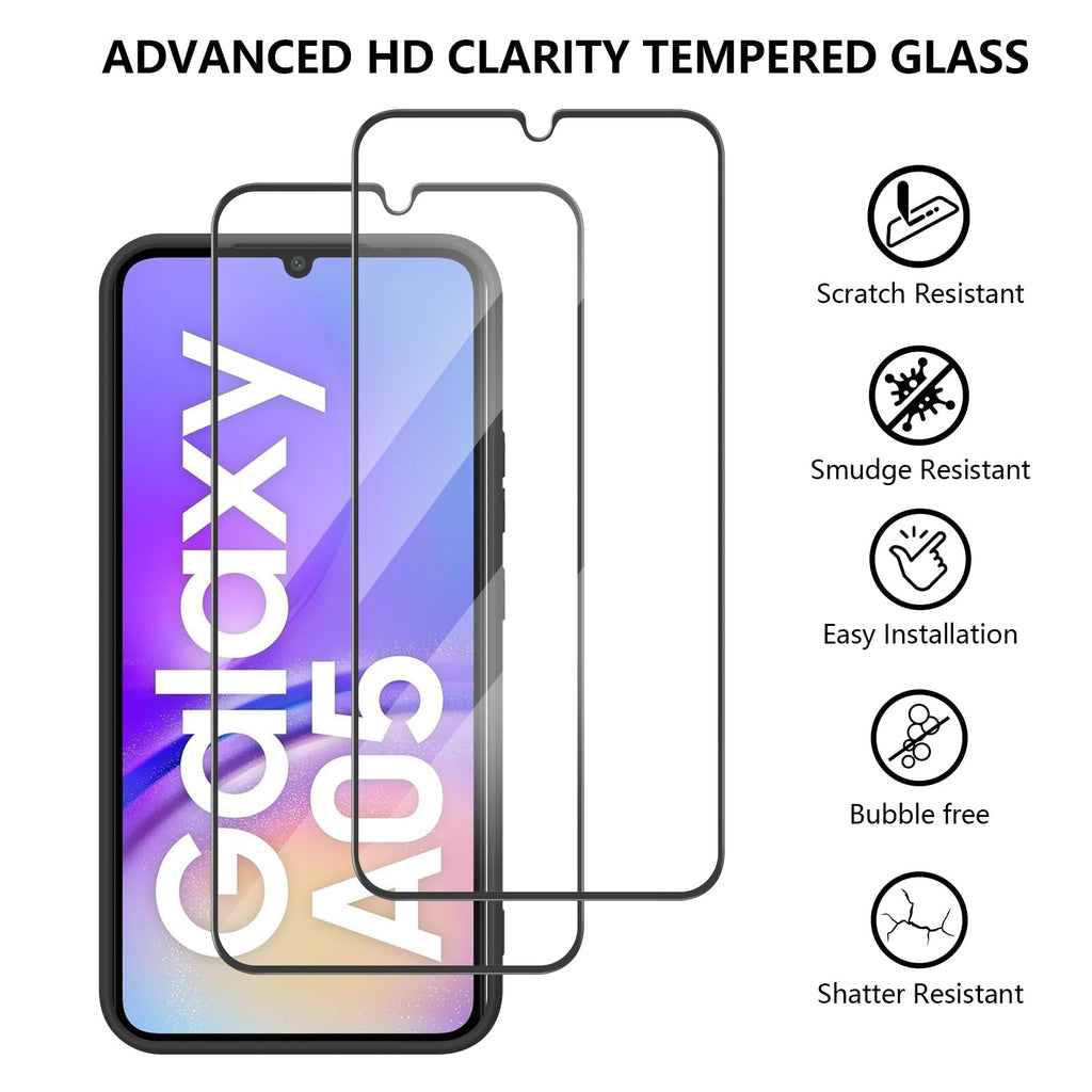 Samsung Galaxy A05 4G Case With Screen Protector[2Pcs], Soft Silicone Full Camer