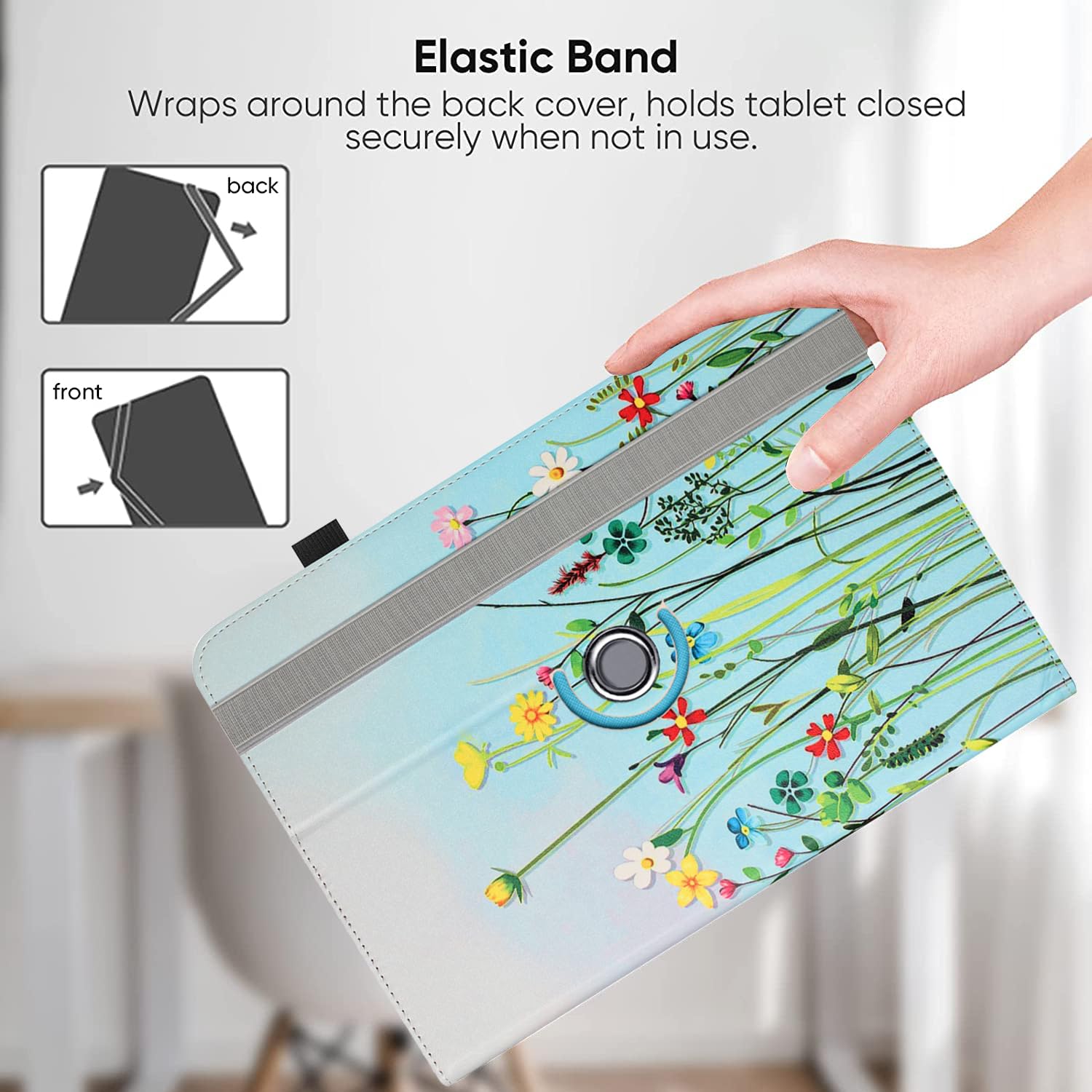Universal 7 inch 8 inch Tablet Case,360 Degree Rotatable Kickstand Multiple View