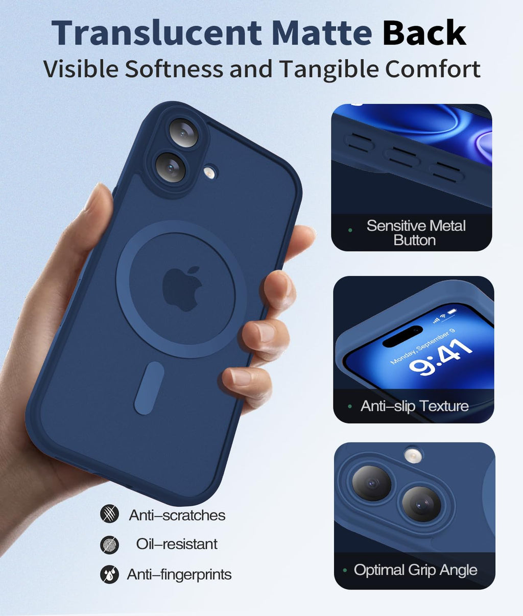 Case For Iphone 16 With Screen Protector [Full Camera Protection] [Strong Magsaf