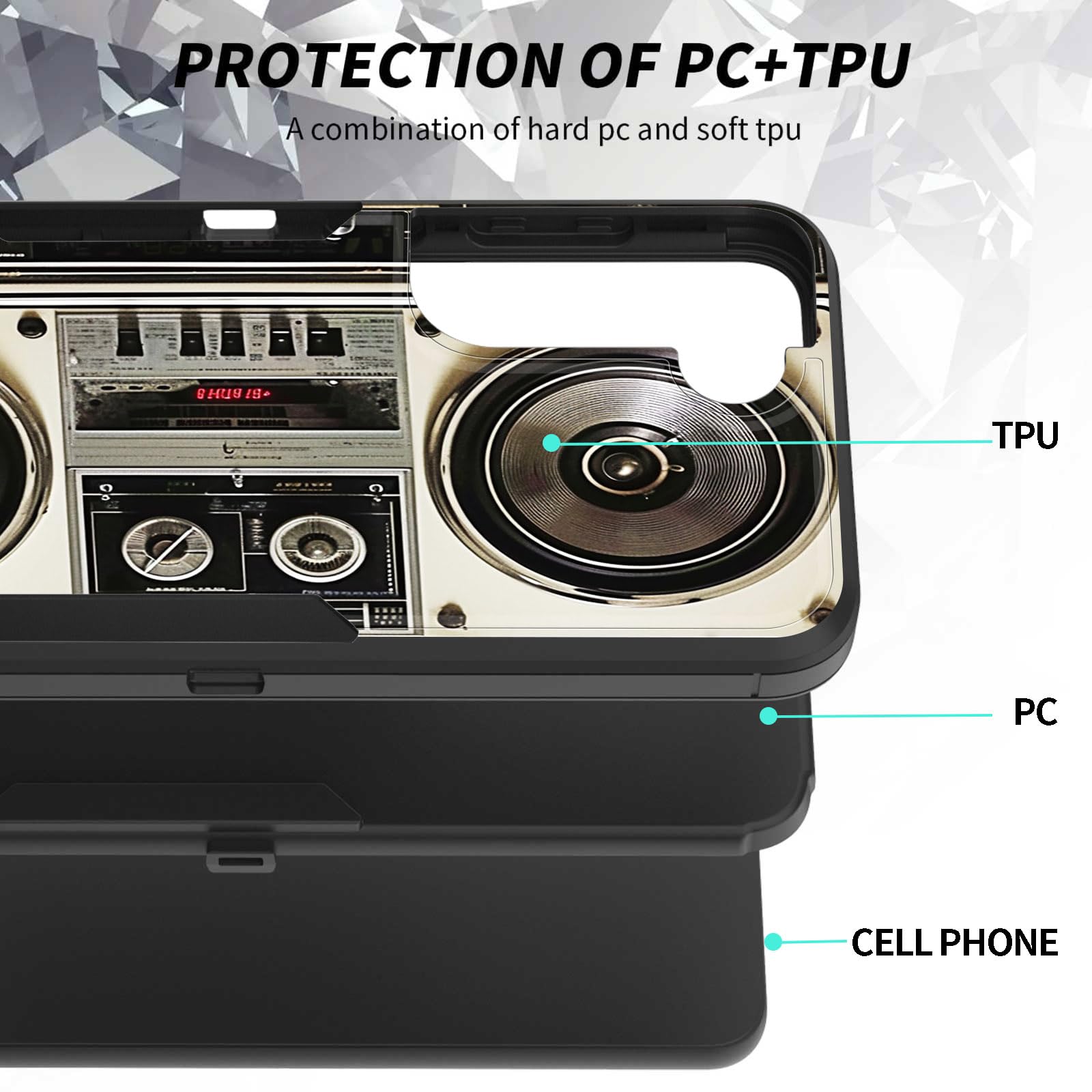 S23 5G Case - Dual Layer Hybrid with Built-in Dustproof Cap & Magnetic Car Mount