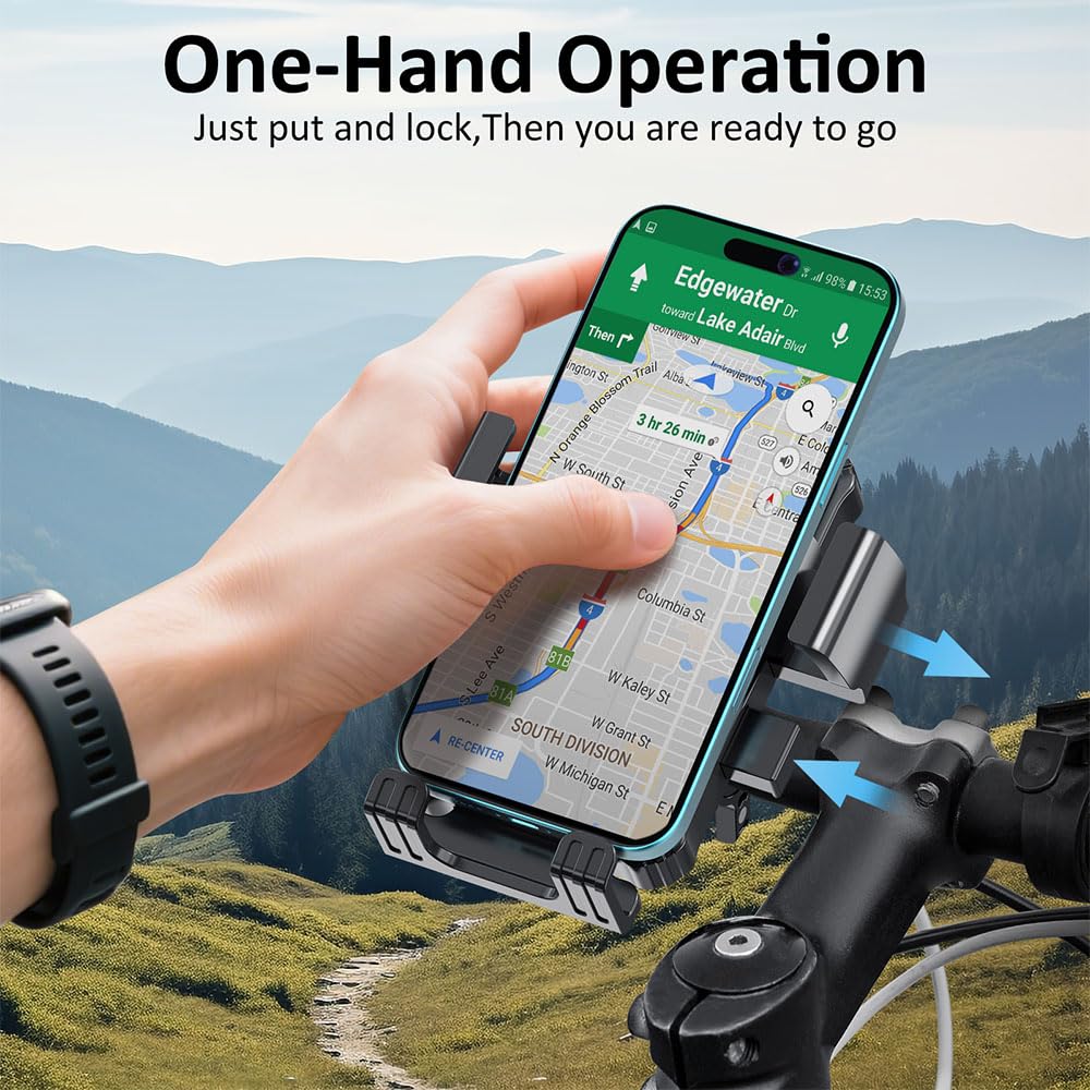 Holder, Handlebar Phone Mount for Bike and Motorcycle, Electric Scoot