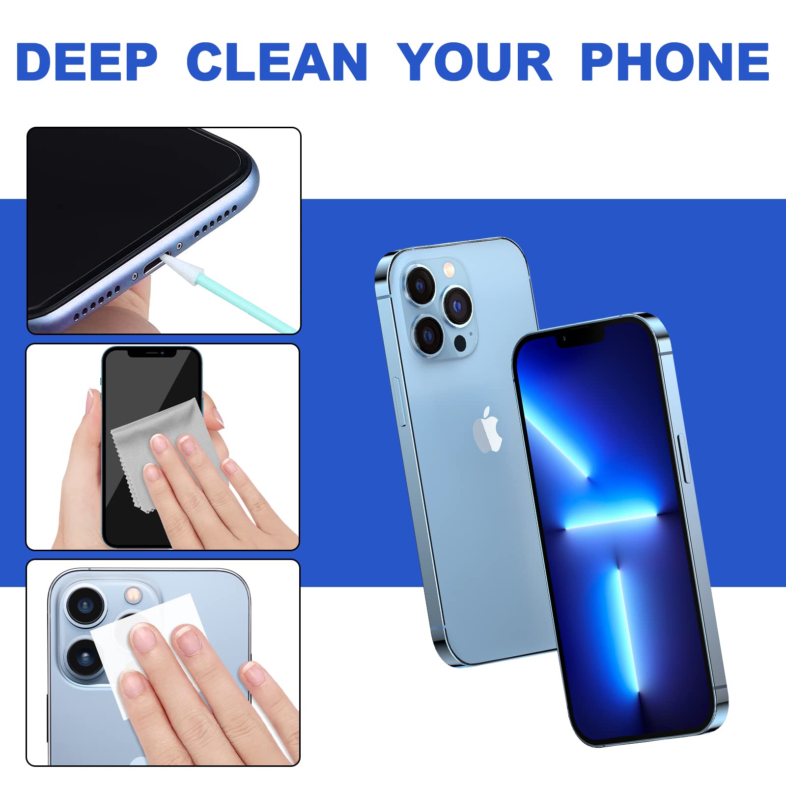 Phone Cleaning Kit, Speaker Cleaner for iPhone, Charging Port Cleaning Tool, Ele