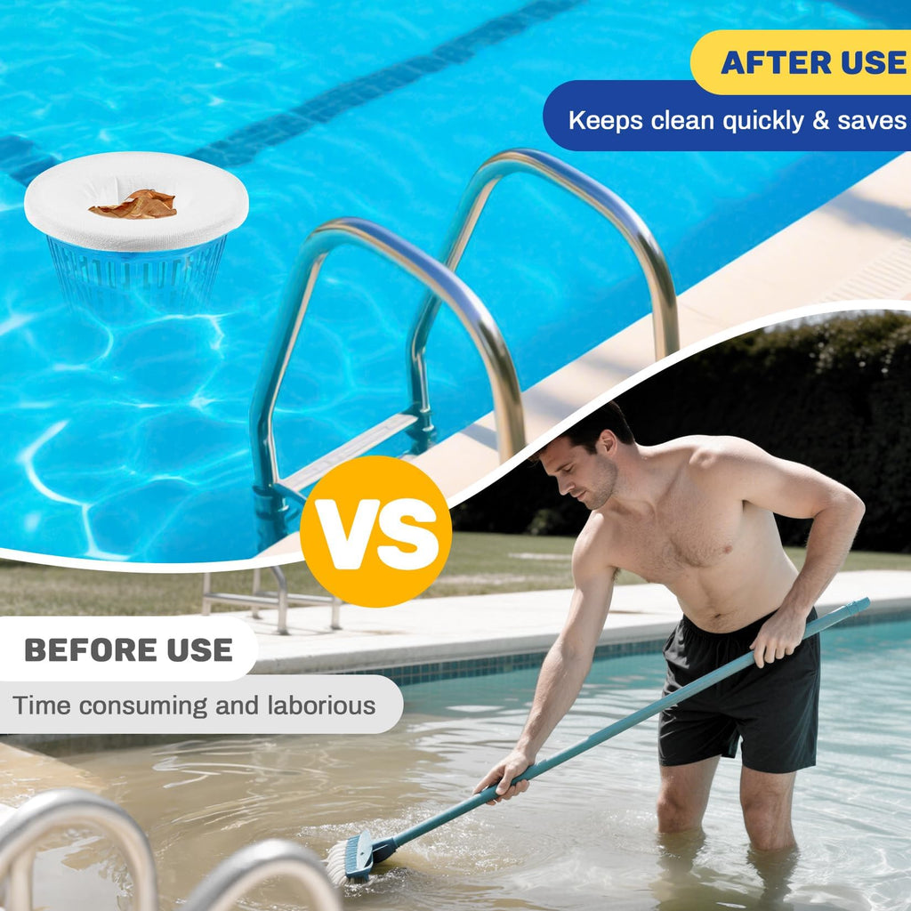 Pack Pool Skimmer Socks - Pool Socks for Skimmer Basket, Traps Dog Hair, Sand