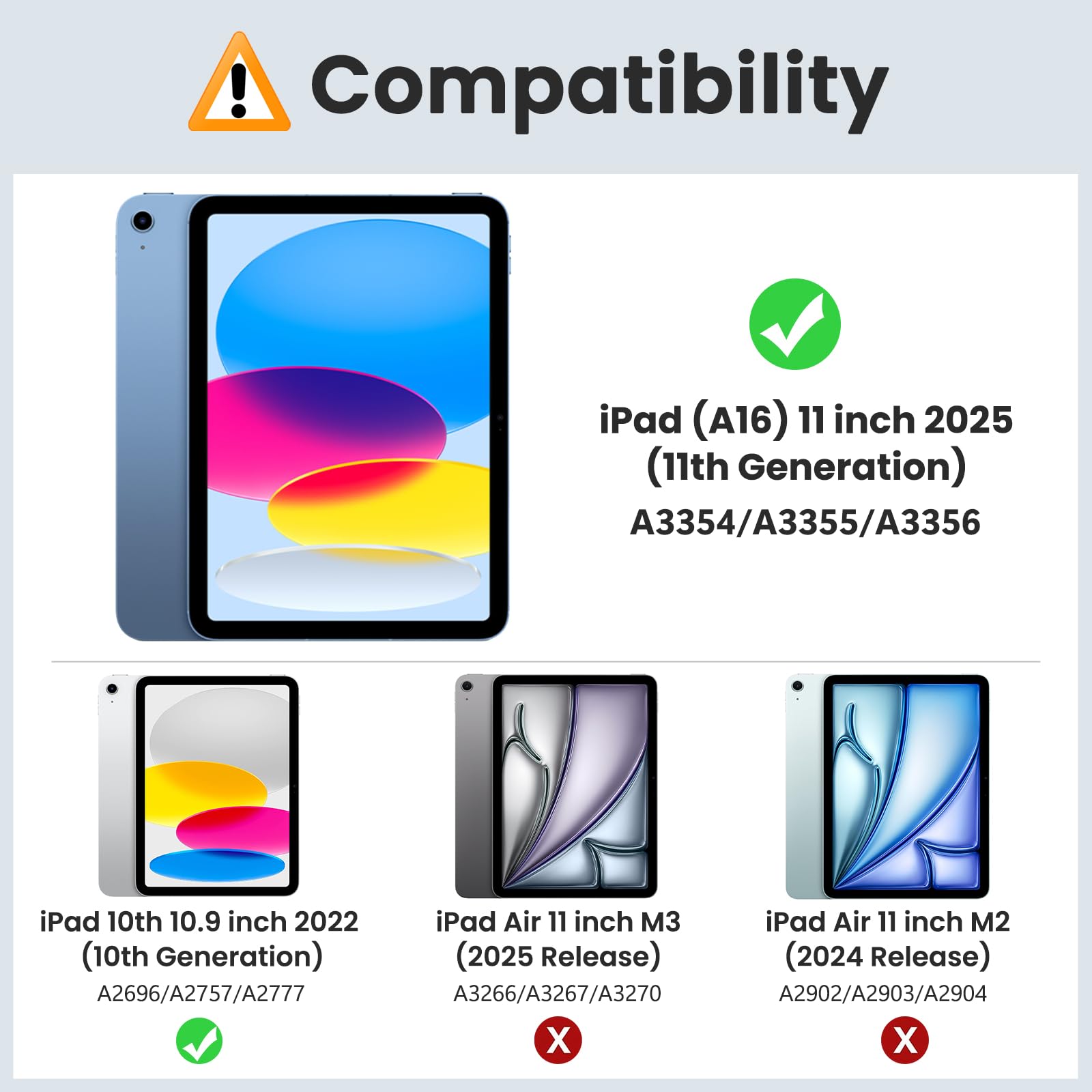 Clear Case for iPad (A16) 11th Generation 2025 11-inch/10th Generation 2022 10.9