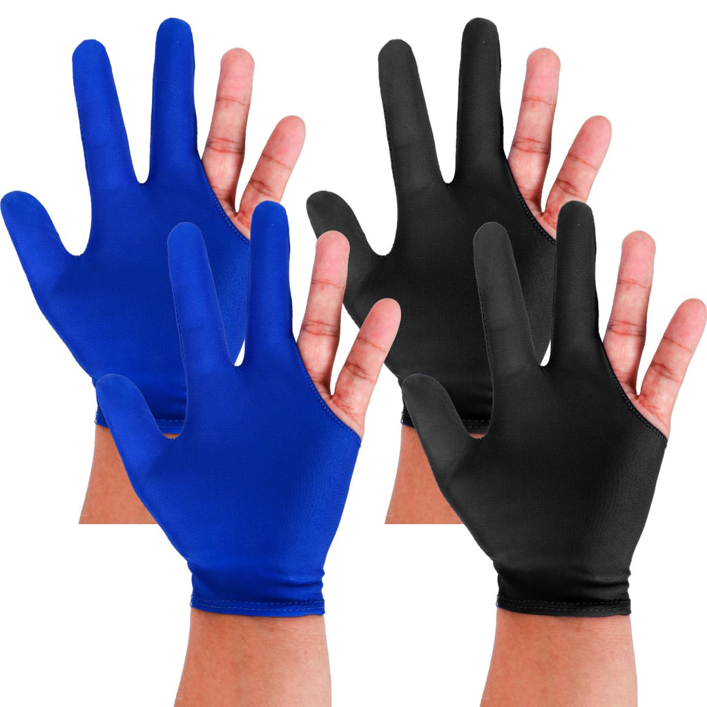 Glove 2 Pcs Three Finger Pool Glove Universal Cue Sports Gloves Breath
