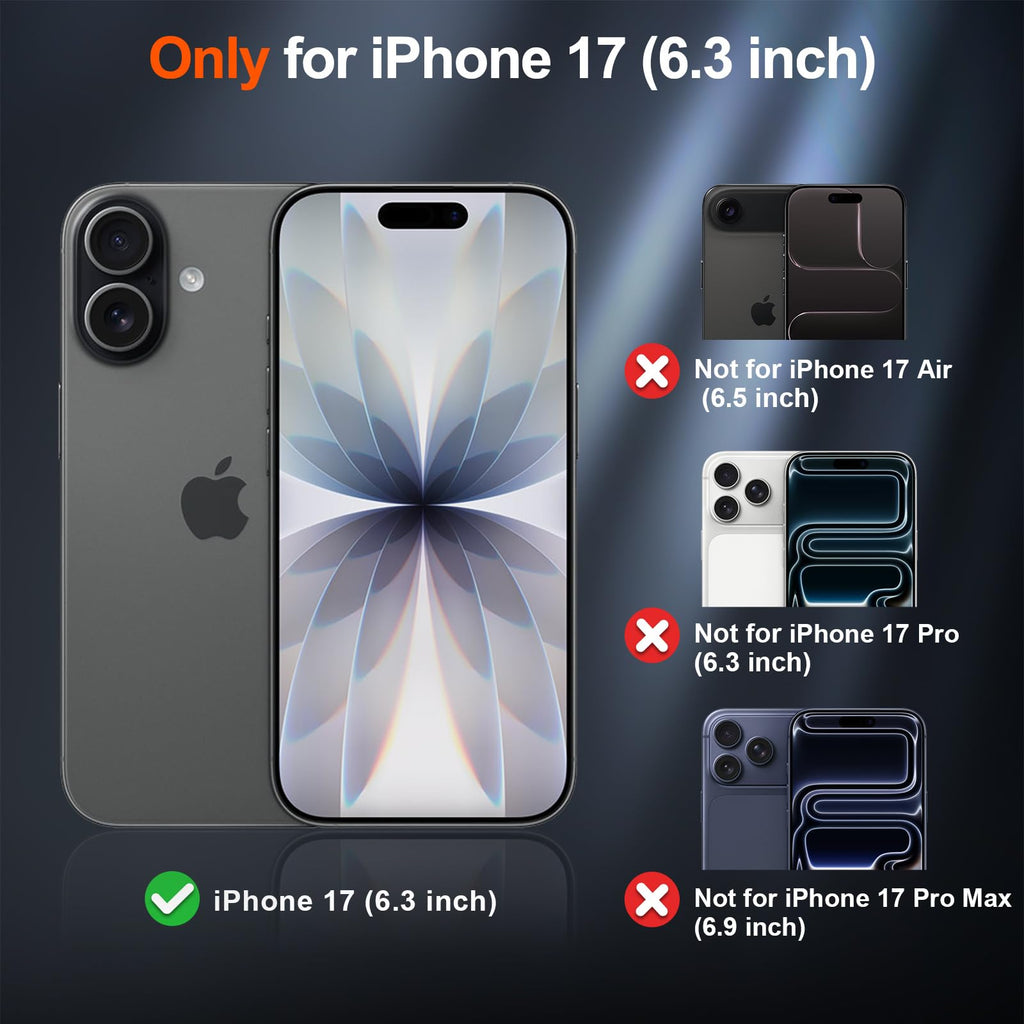 For Iphone 17 Case ( Magsafe)(Military Grade Drop Protection) Translucent Matte