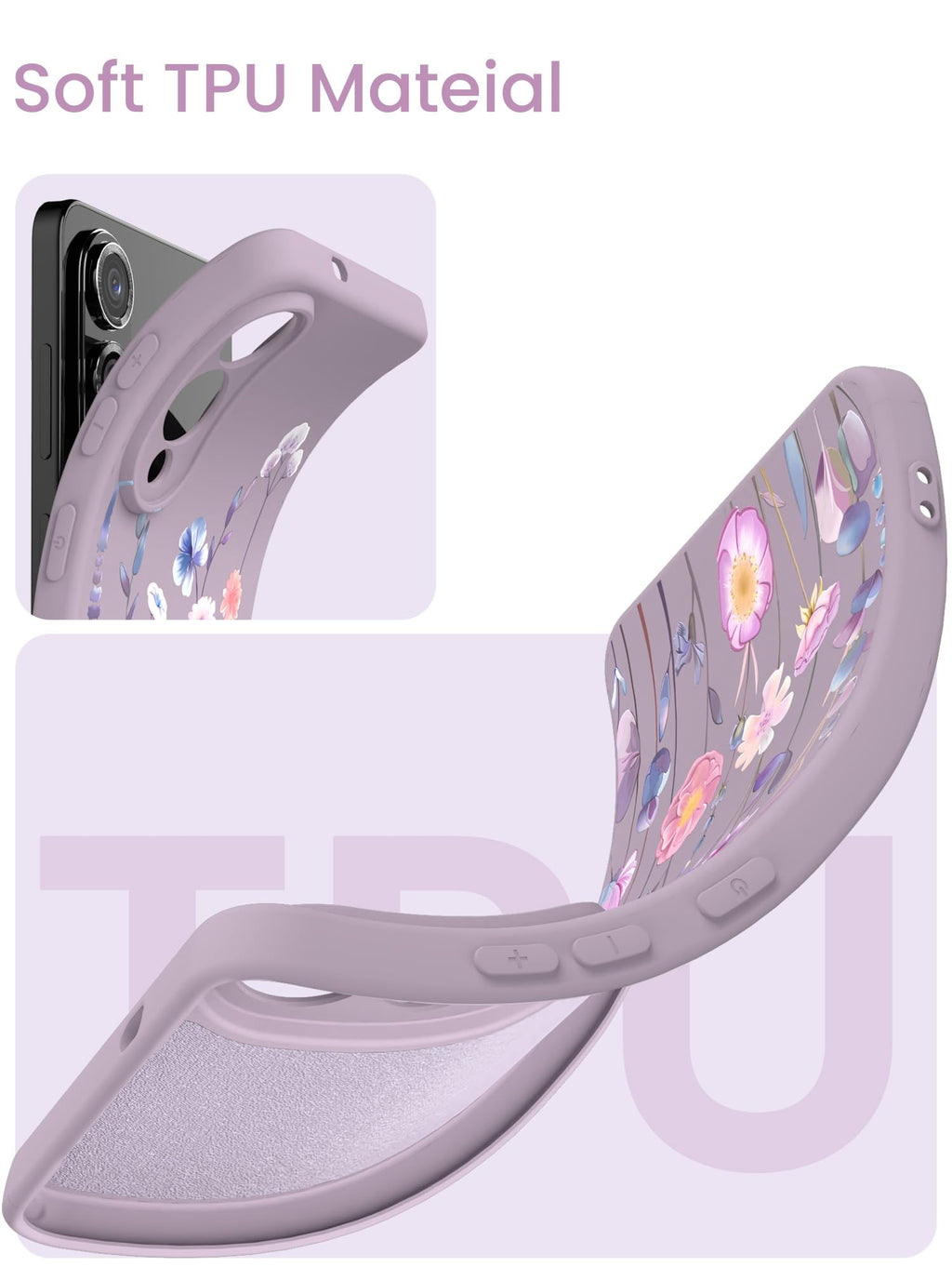 for Samsung Galaxy S25 Edge Case, Girls Women Florals Liquid Silicone Phone Case