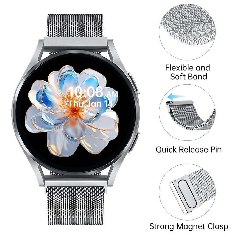 Band Compatible with Galaxy Watch 7 Band 40mm 44mm,Magnetic 20mm Quick Release W