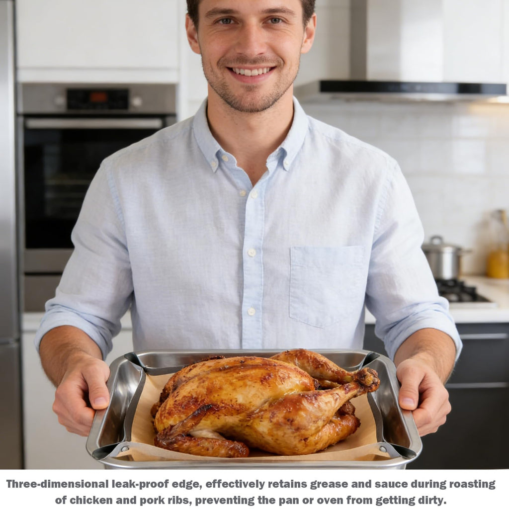 Baking Mat with Buckle — No-Leak Non-Stick Oven Liner with Snap-Lock Corners