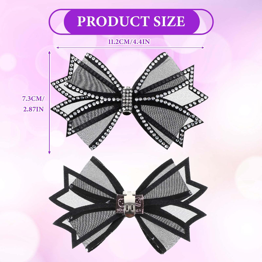 Clips for Women Dress Shoes 2 Pieces Mesh Bow Rhinestone High Heel Shoe Clips Re