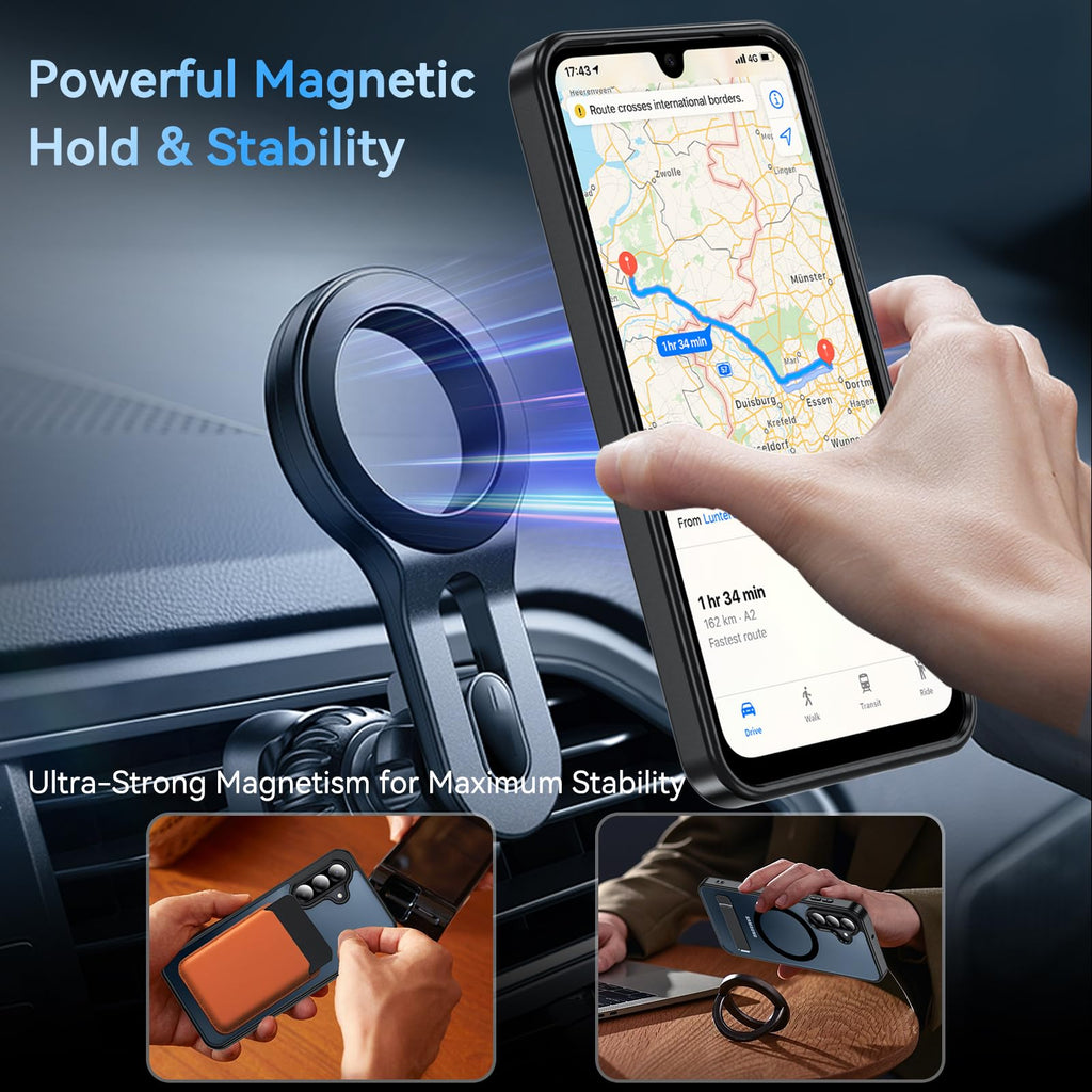 for Samsung Galaxy A17 5G Case with Stand, Magnetic Shockproof Phone Case Fit