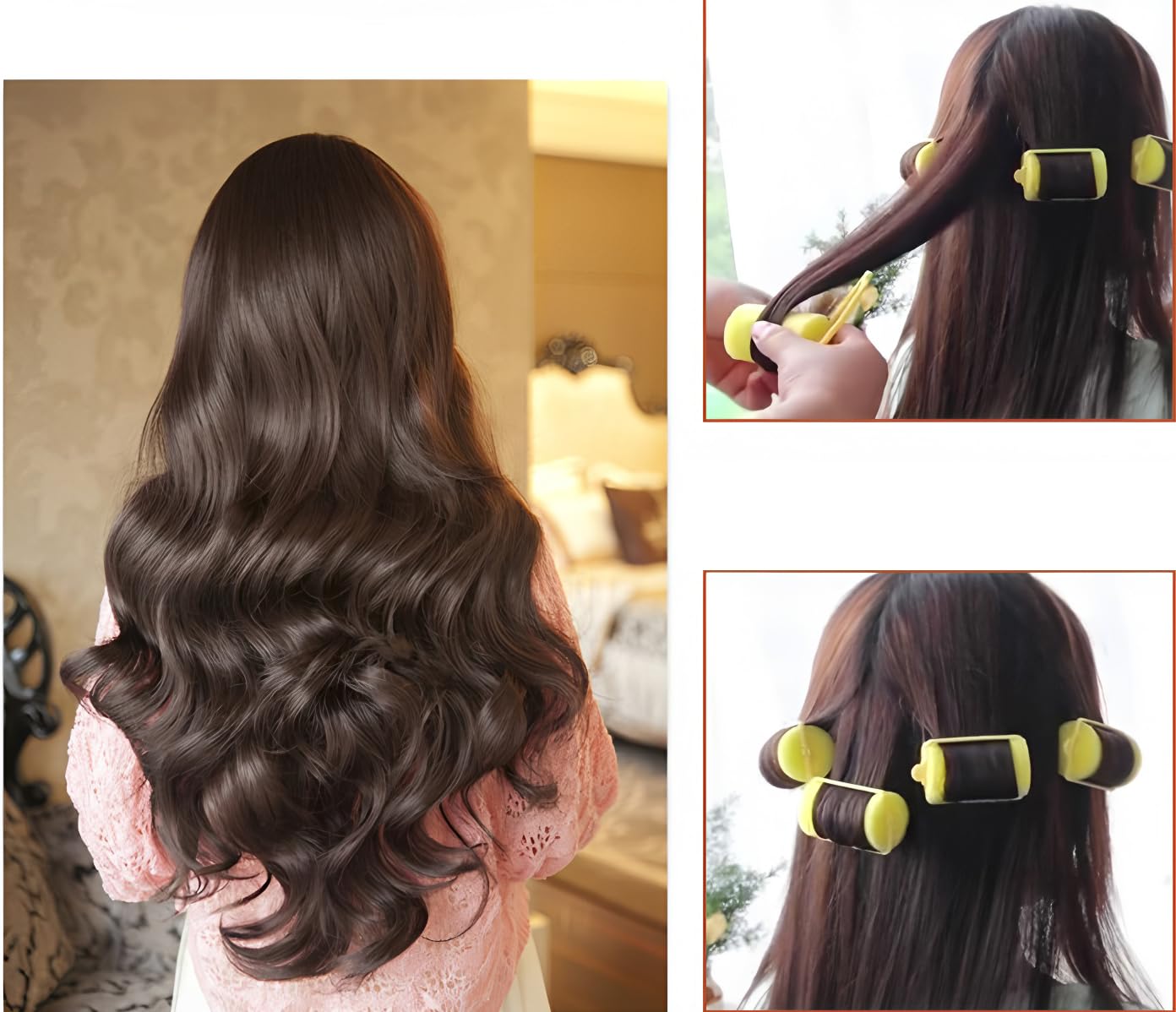 Sponge Hair Rollers 14 Pack — 2.4" Soft Sleep-In Curlers for Heatless Curls & St