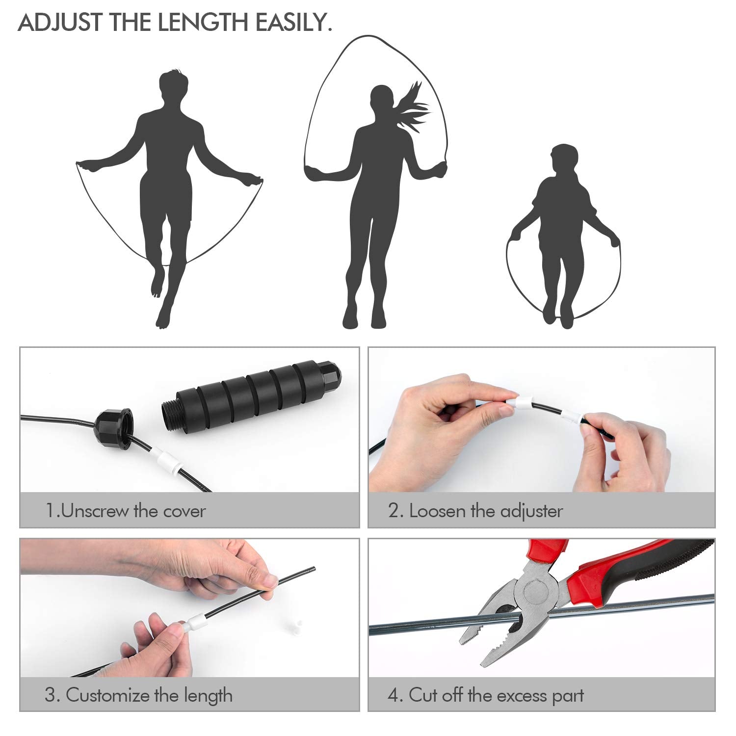Rope, Tangle-Free Rapid Speed Jumping Rope Cable with Ball Bearings for Women, M