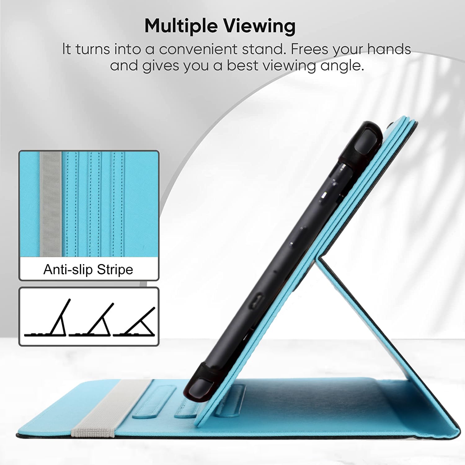 Universal 7 inch 8 inch Tablet Case,360 Degree Rotatable Kickstand Multiple View