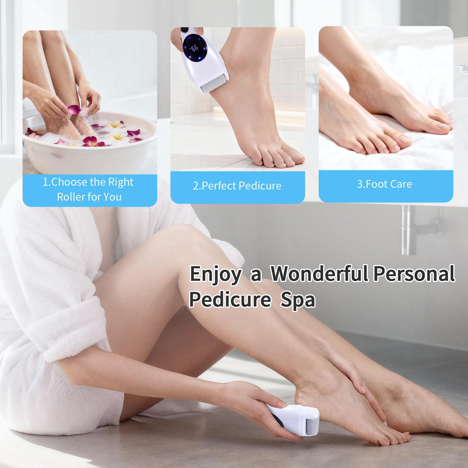 for Feet 2 Pack 1200mAh Rechargeable Foot Care Pedicure Tool with
