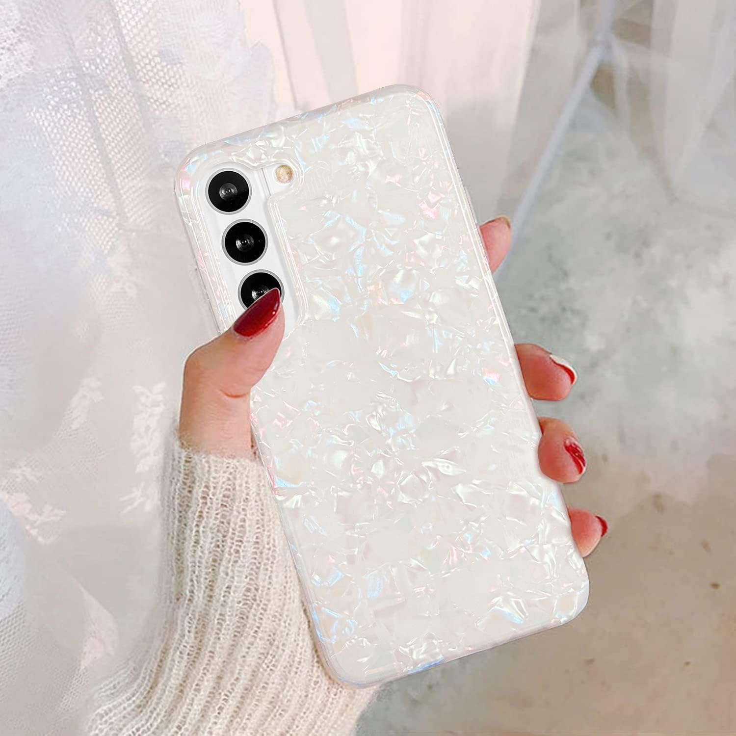Galaxy S23 Plus Case 5G 6.6-inch, Luxury Sparkle Glitter Translucent Clear Opal