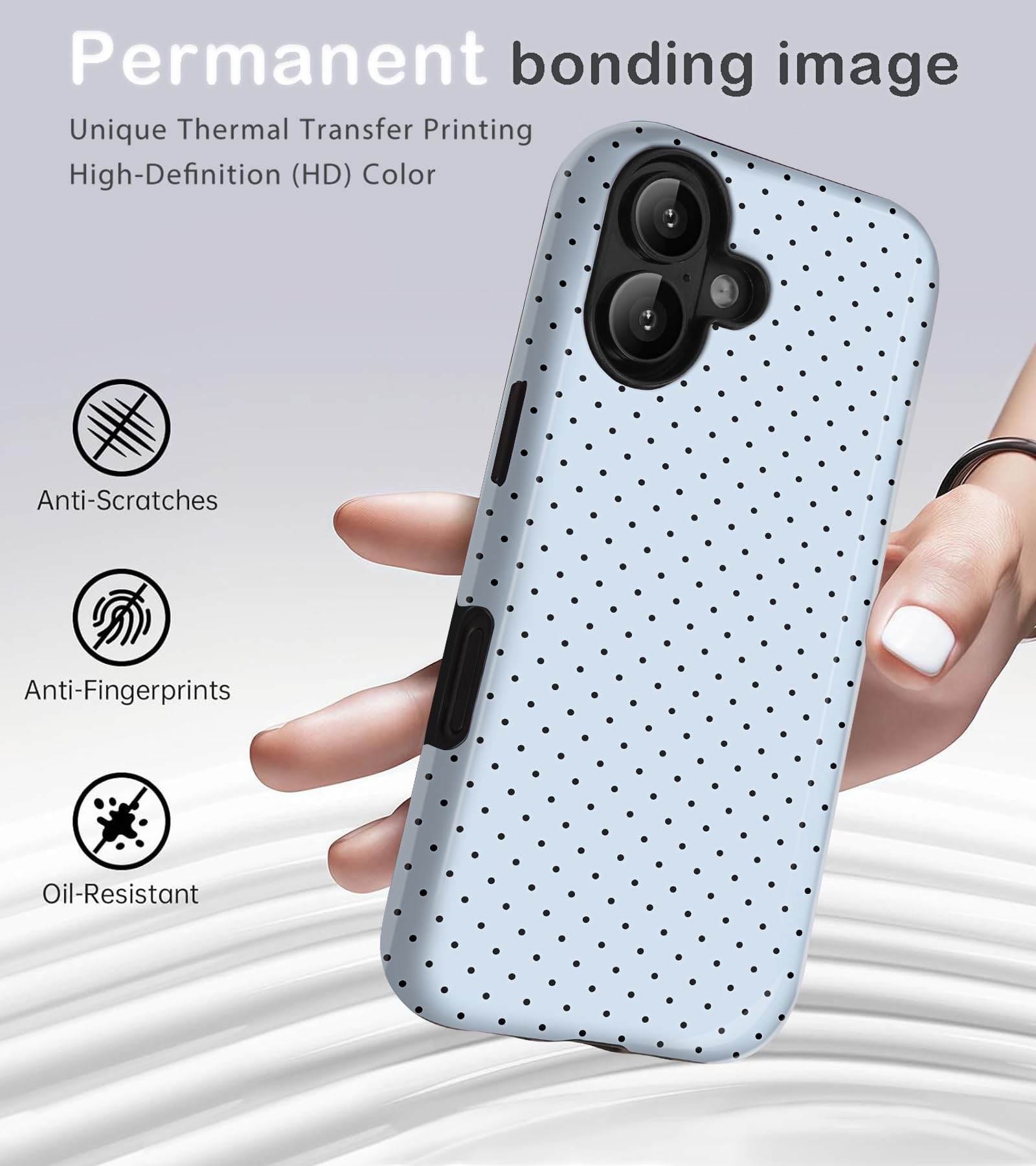 iPhone 16 Case - Cute Retro Dot Design for Women