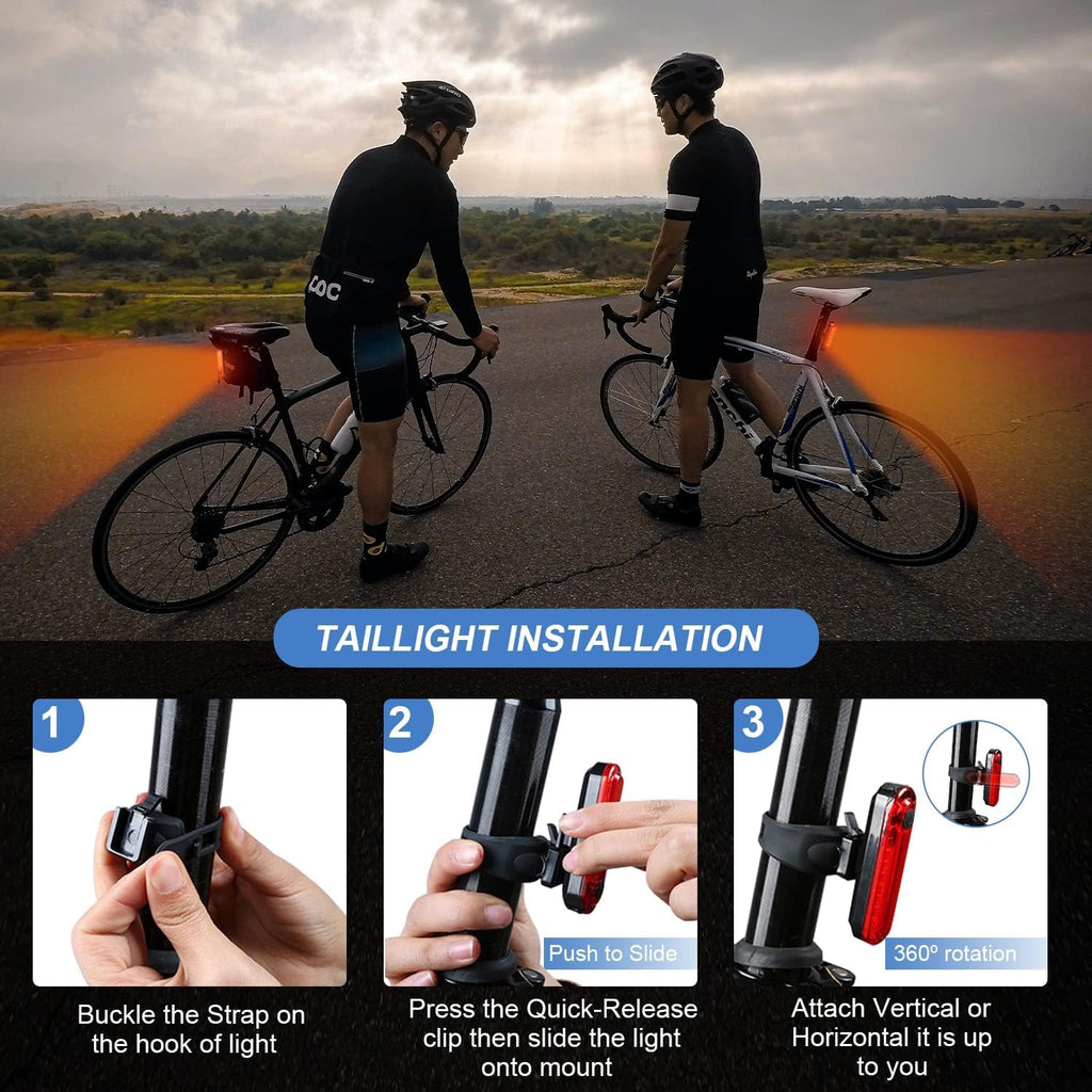 Tail Light 5LED Bike Rear Light Rechargeable Bicycle TailLight Rear Cycling Safe