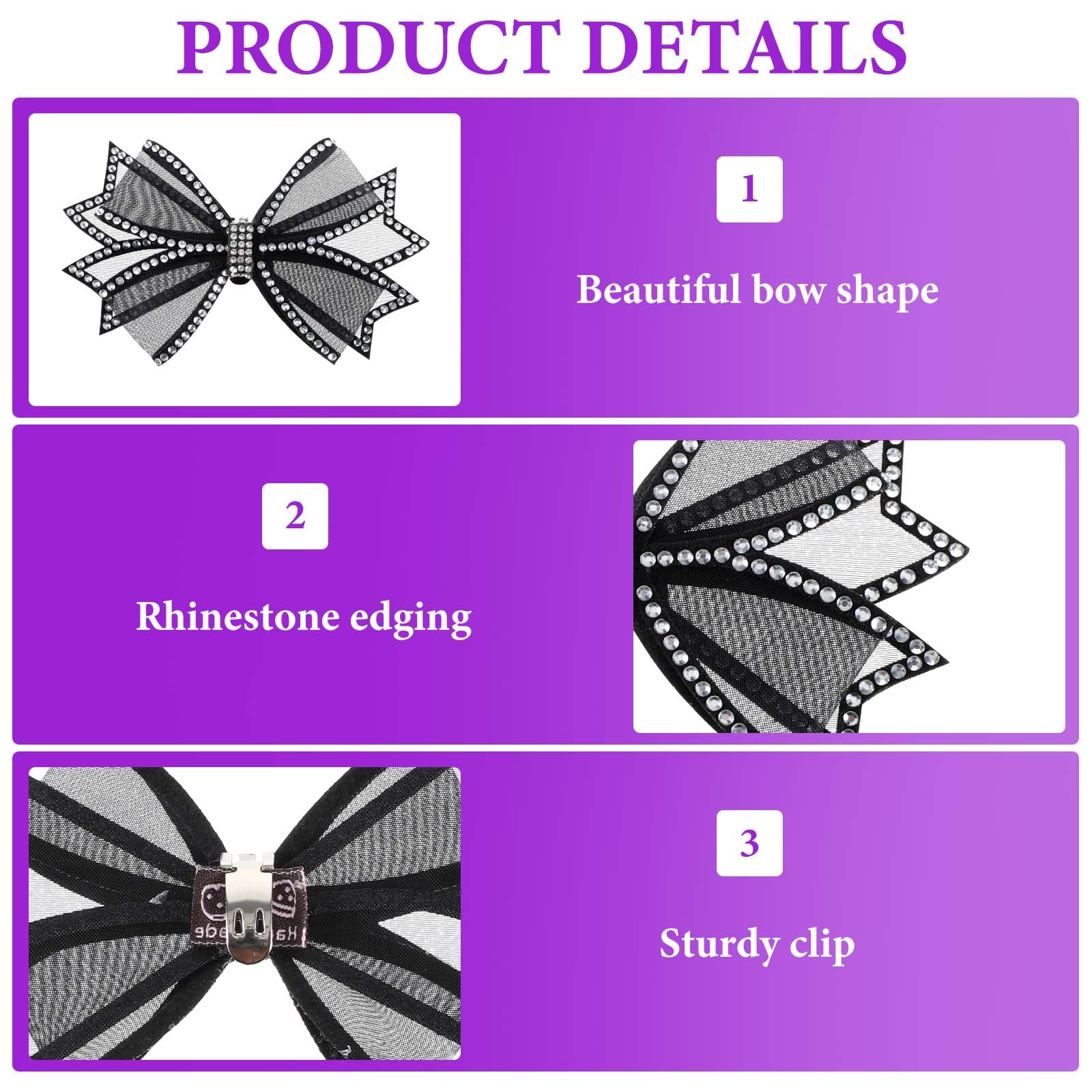 Clips for Women Dress Shoes 2 Pieces Mesh Bow Rhinestone High Heel Shoe Clips Re