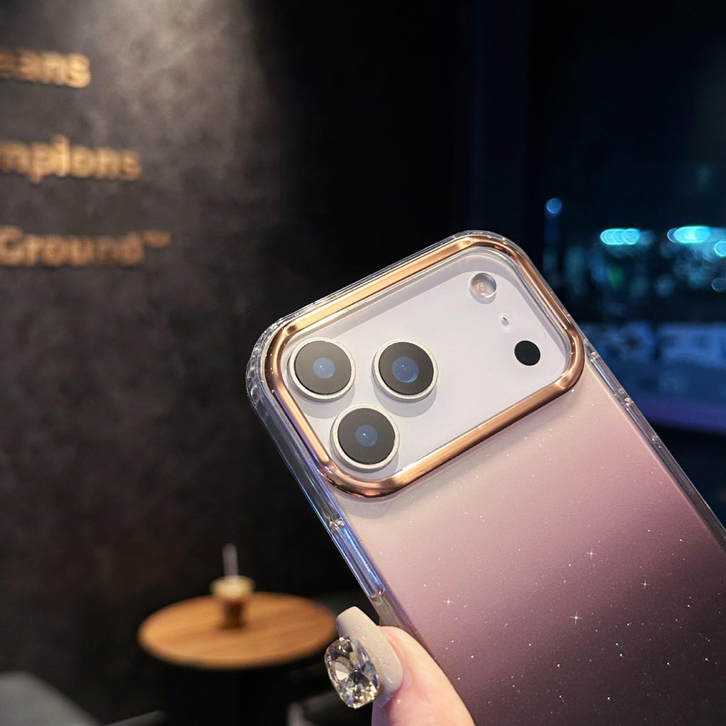 with iPhone 17 Pro Gradient Glitter Case Fashion Bling Sparkly Glossy