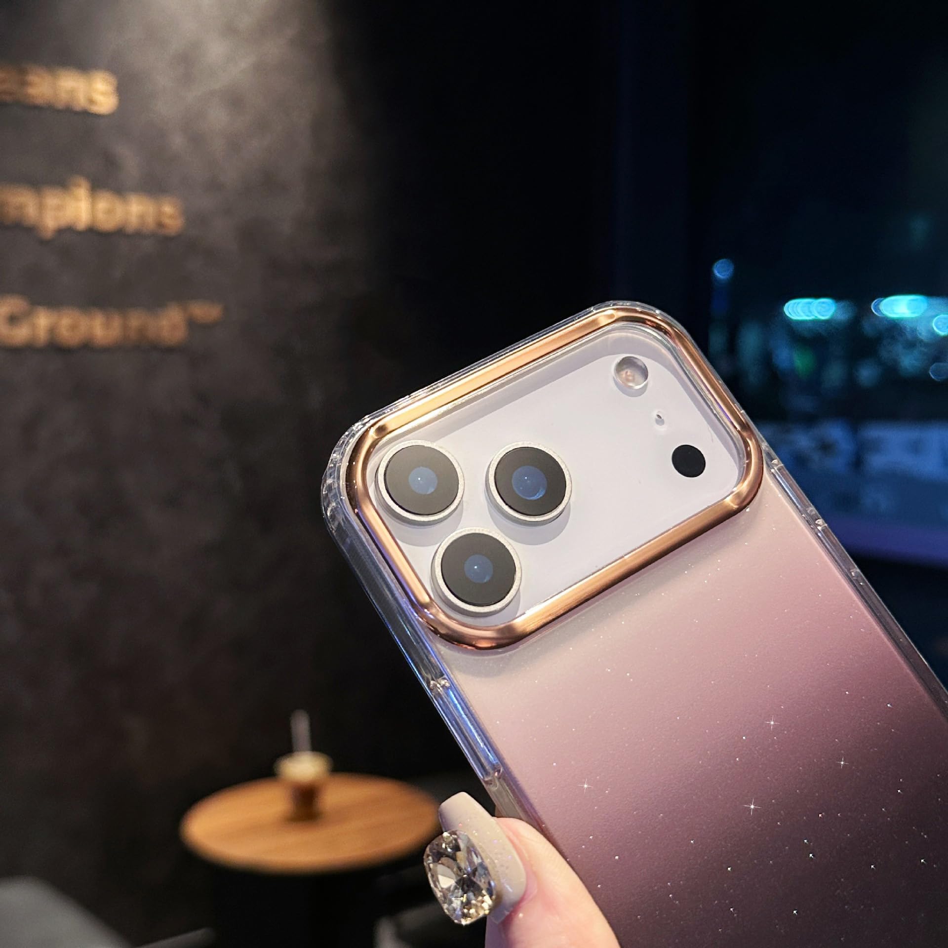 with iPhone 17 Pro Gradient Glitter Case Fashion Bling Sparkly Glossy