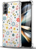 for Samsung Galaxy S21 Case, Clear TPU Bumper Women Girl Phone Case, Flower Soft