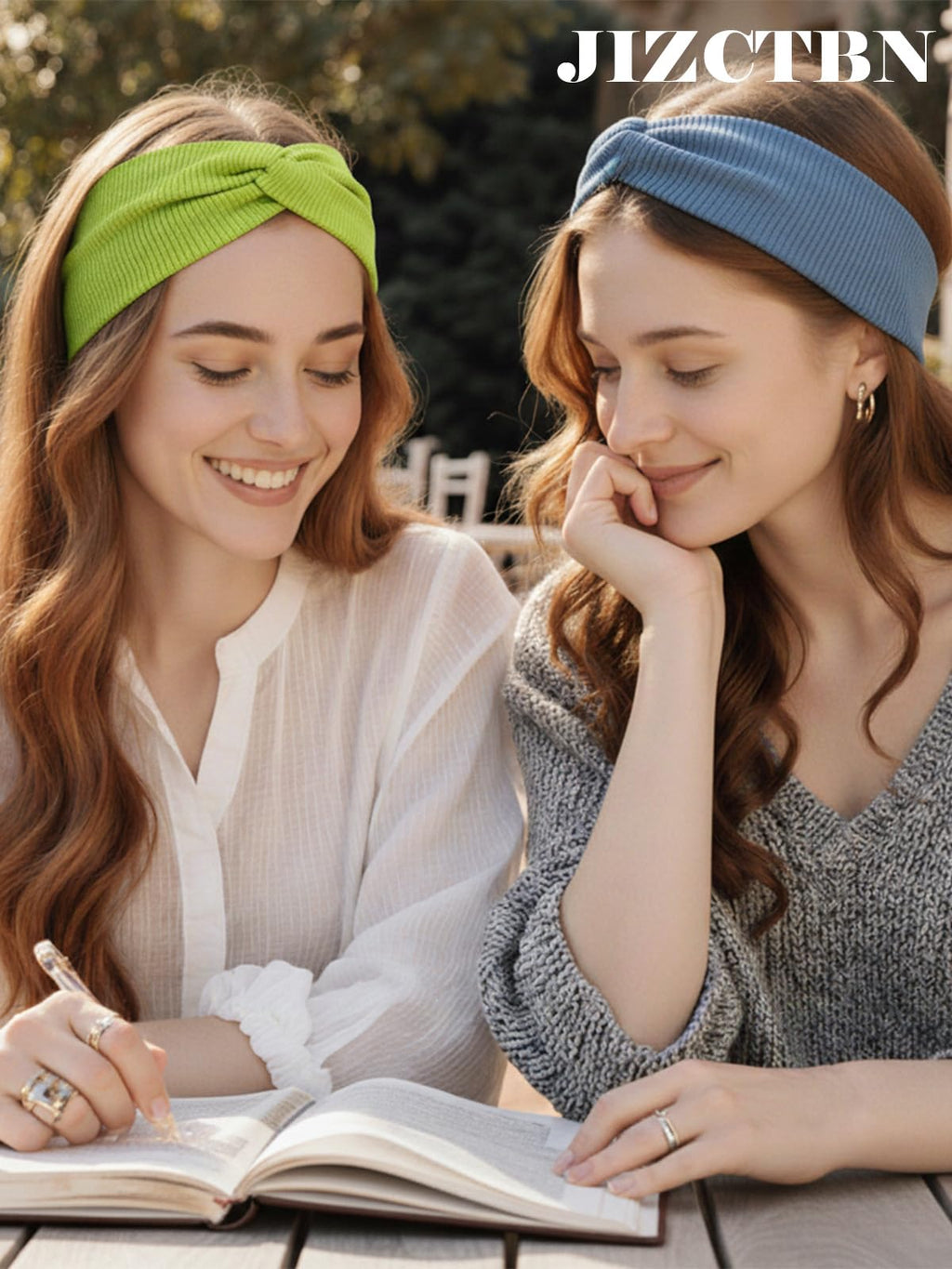 Stretchy Headbands for Women - Wide Ribbed Hair Band with Twist Knotted for Yoga