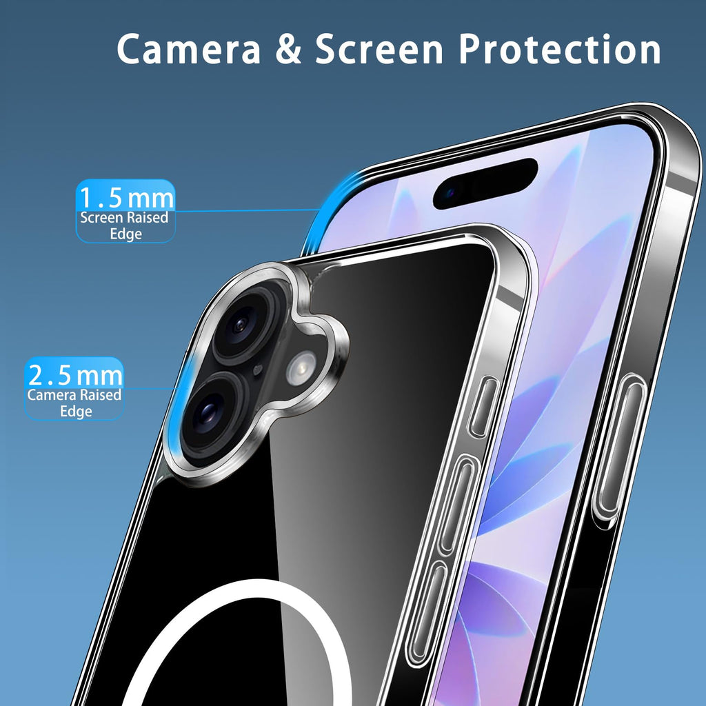 17 Magnetic Case Clear — 42 Built-In Magnets, Transparent Anti-Scratch Shockproo