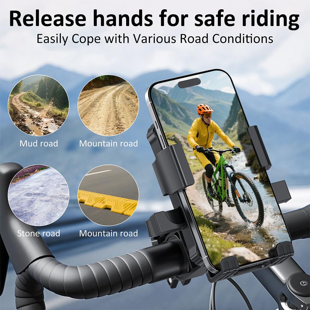 Holder, Handlebar Phone Mount for Bike and Motorcycle, Electric Scoot