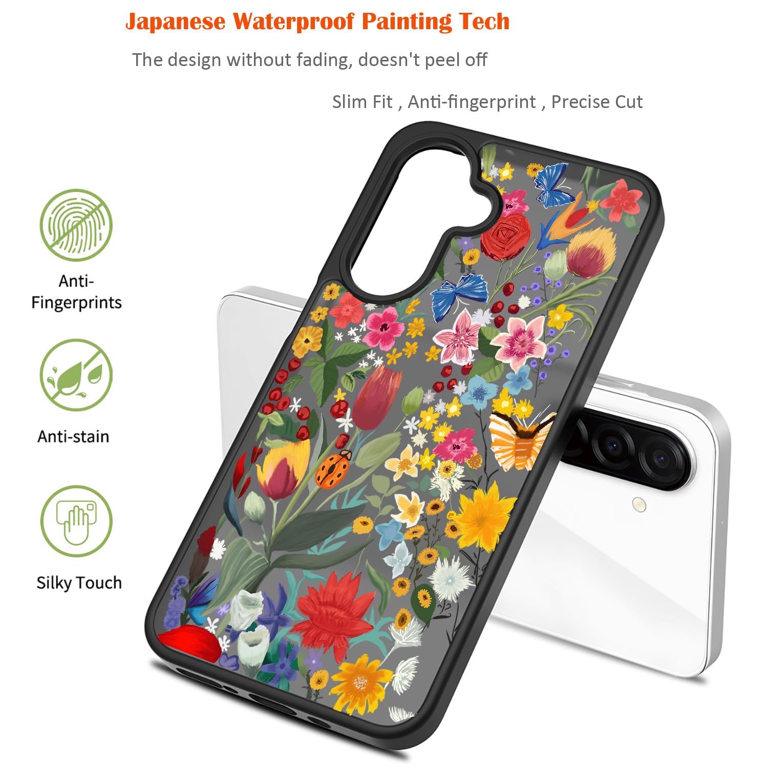 Samsung Galaxy A17/A26 5G Case: Cute Clear Flowers Floral Design for Girls W