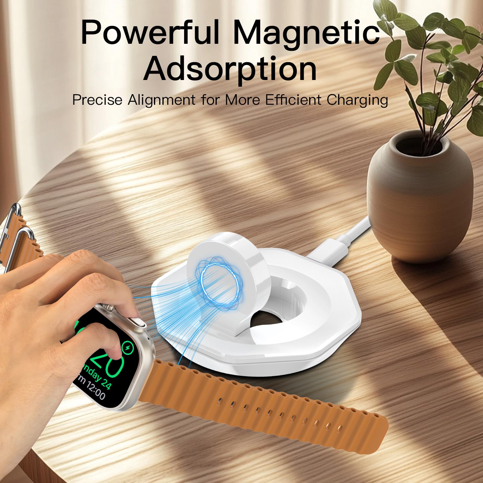 Charger Foldable Magnetic Charging Dock, Wireless Fast Watch Charger