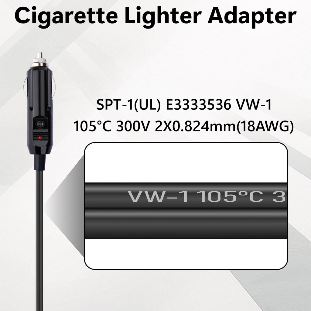 Cigarette Lighter Adapter, 1 To 2 Car Cigarette Lighters Splitter 2 Socket, 18Aw