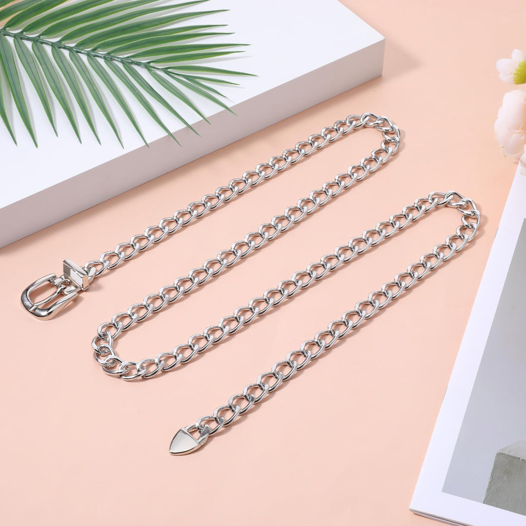 Belt for Women Waist Size 32-37", Metal Waist Chains Belt Adjustable Chain