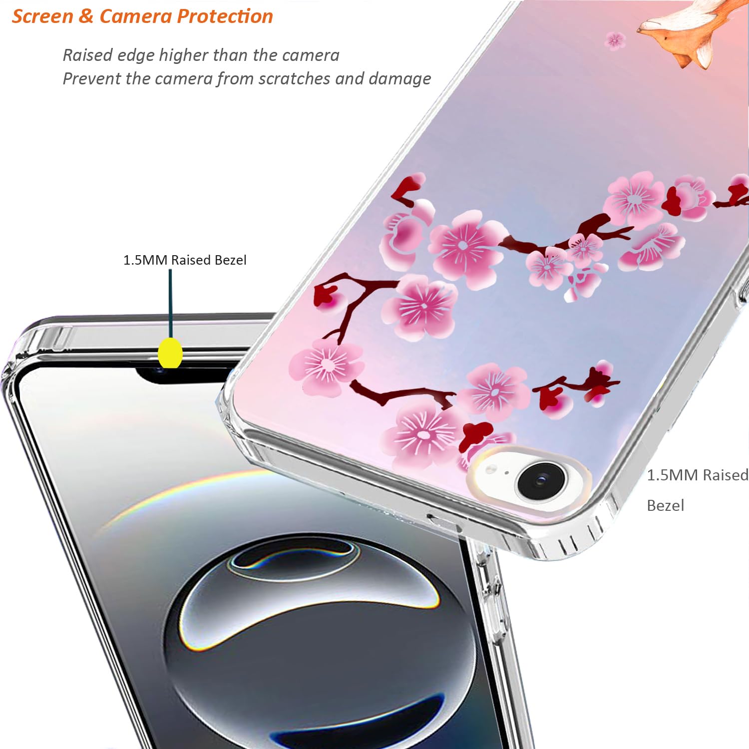 iPhone 17e & 16e Case: Slim Clear Matte Cute Flowers Floral Design for Girls