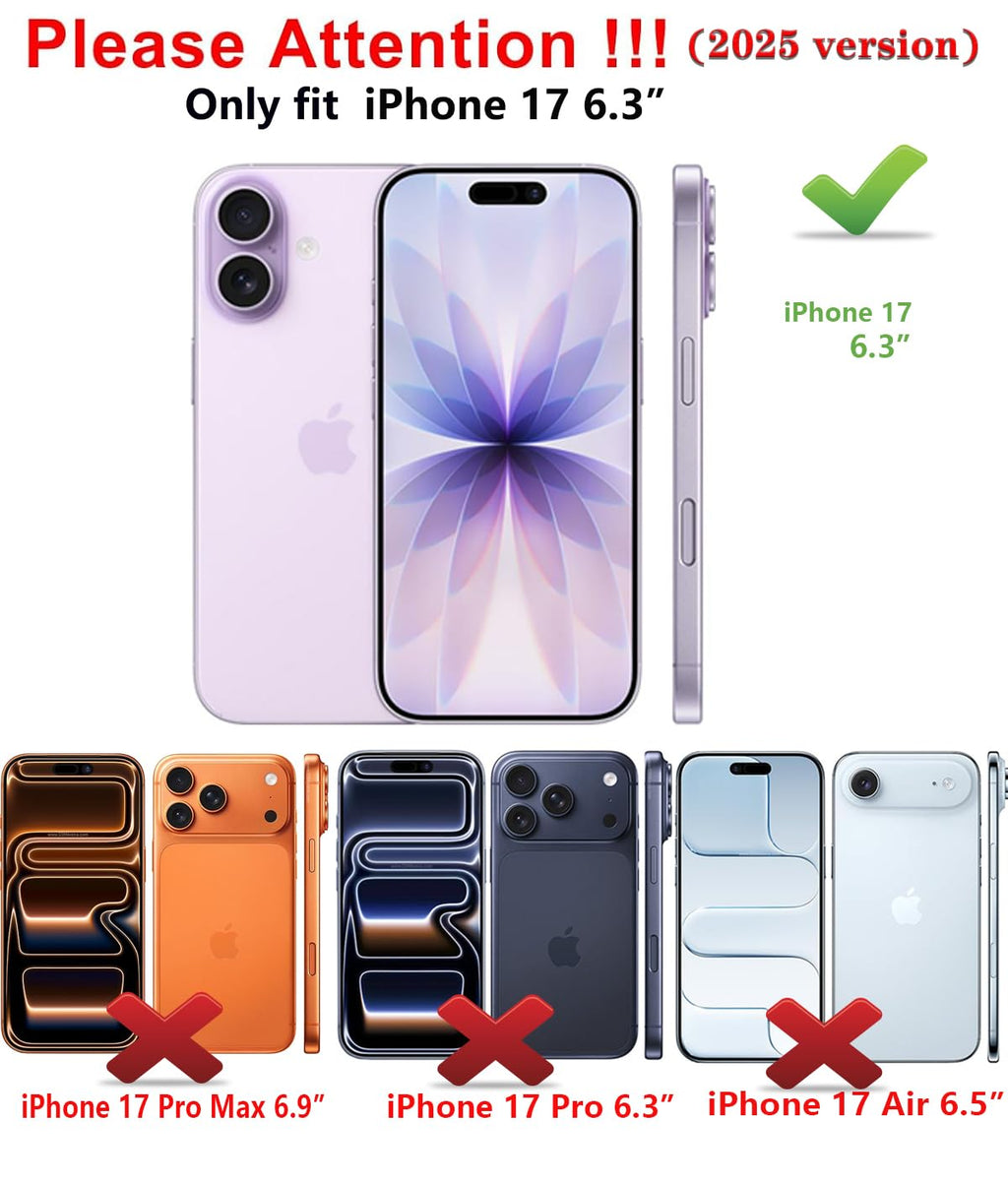 For Iphone 17 Case, Magsafe, 3-Layer Heavy Duty Full-Body Cover, Military-Grade