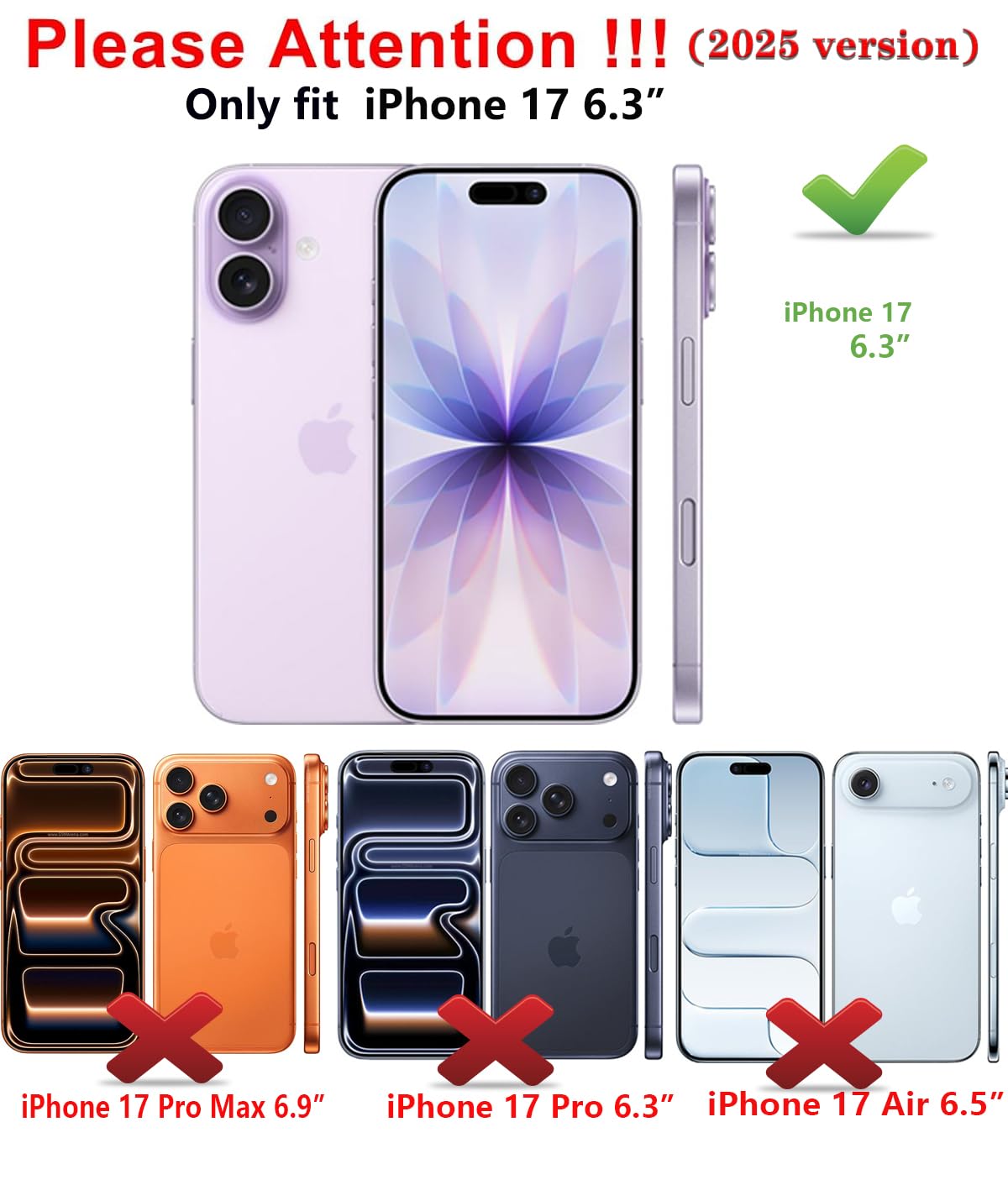 For Iphone 17 Case, Magsafe, 3-Layer Heavy Duty Full-Body Cover, Military-Grade
