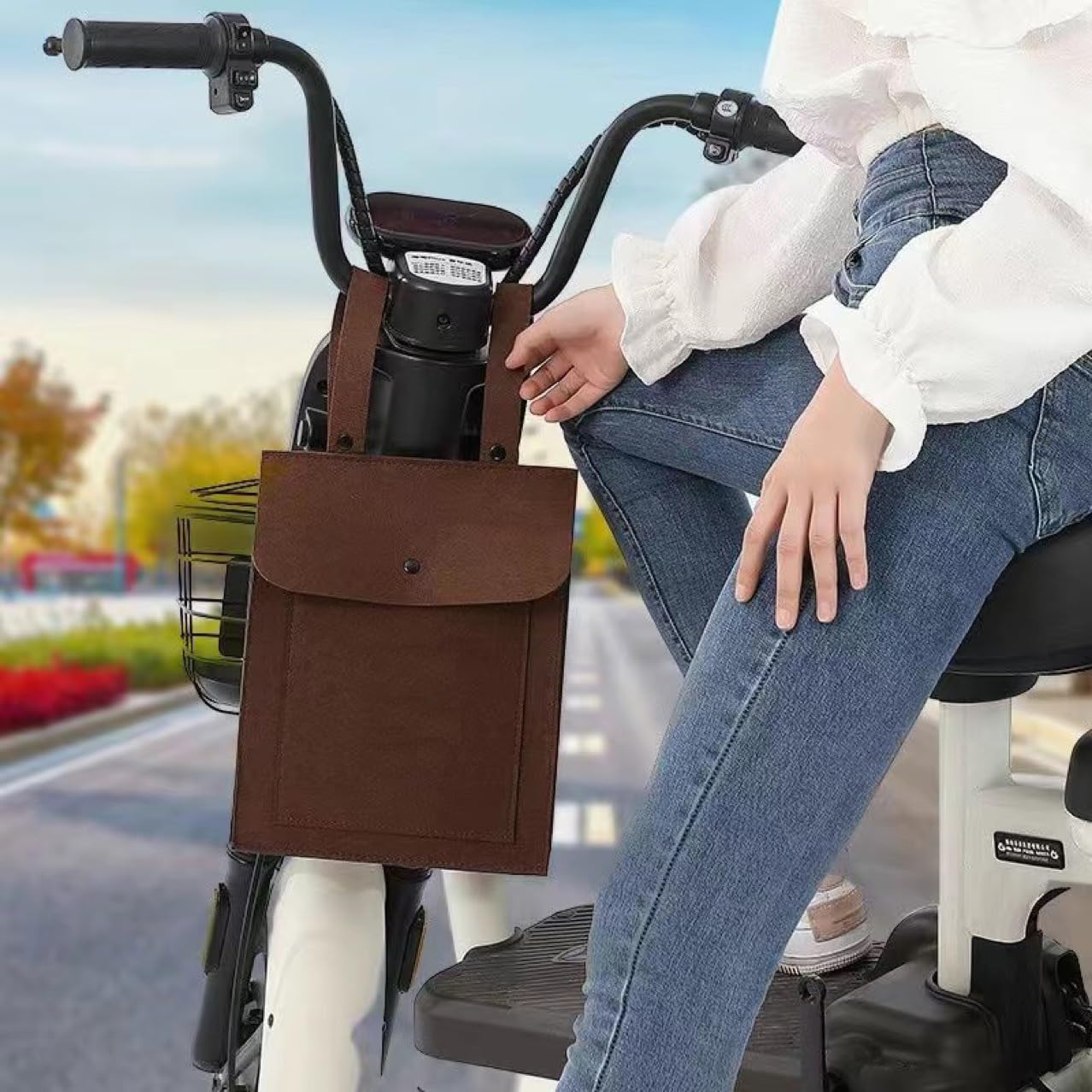 Electric Scooter Bag Bike Handlebar Hanging Purse Storage Organizer Front Attach