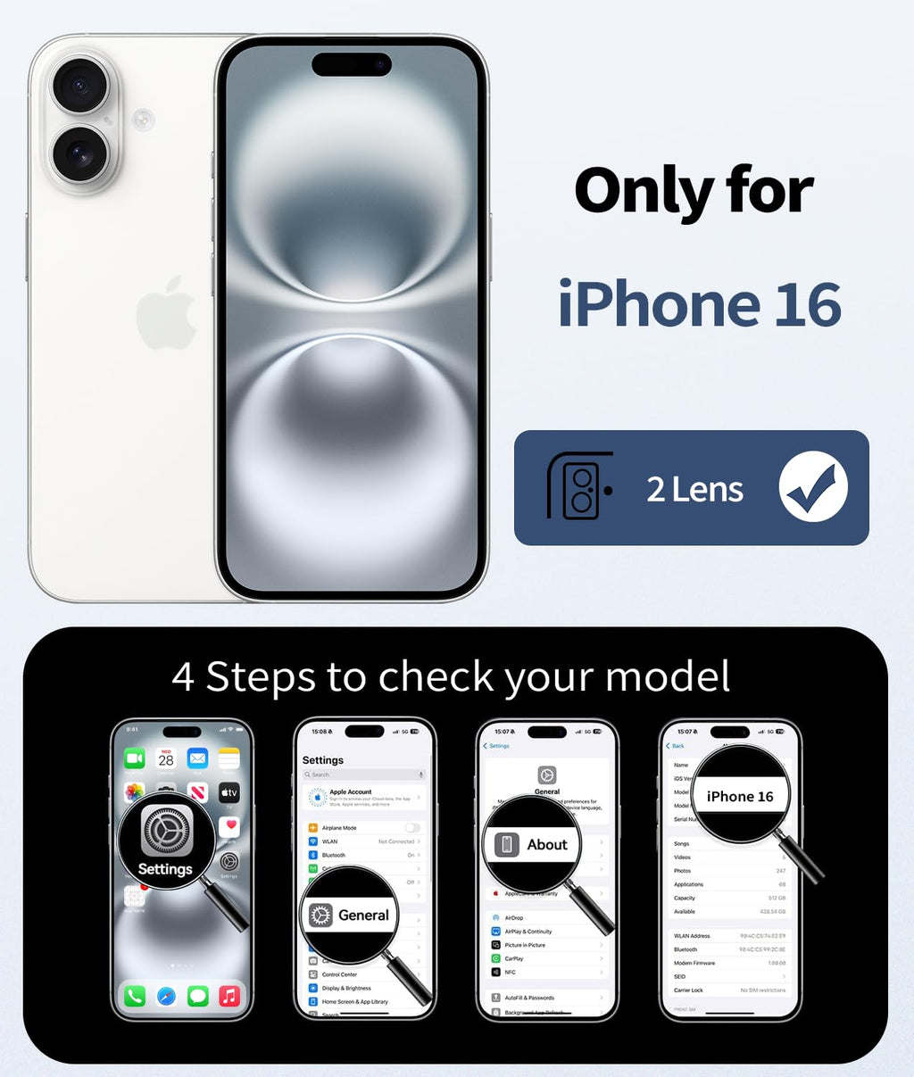 Case For Iphone 16 With Screen Protector [Full Camera Protection] [Strong Magsaf