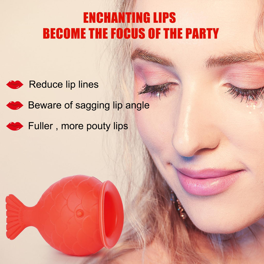 Plumper & Enhancer Device — Soft Silicone Fish Shape Lip Pump for Fuller Thicker