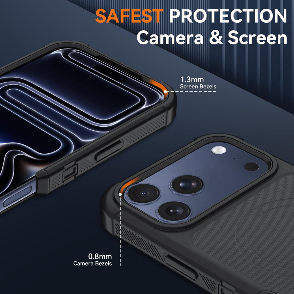 For Iphone 17 Pro Case, Magsafe, 3-Layer Heavy Duty Full-Body Cover, Military-Gr