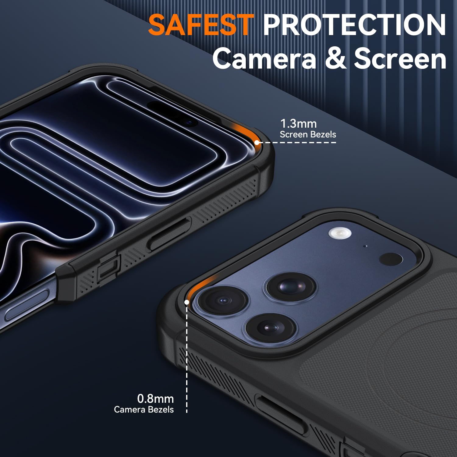 For Iphone 17 Pro Case, Magsafe, 3-Layer Heavy Duty Full-Body Cover, Military-Gr