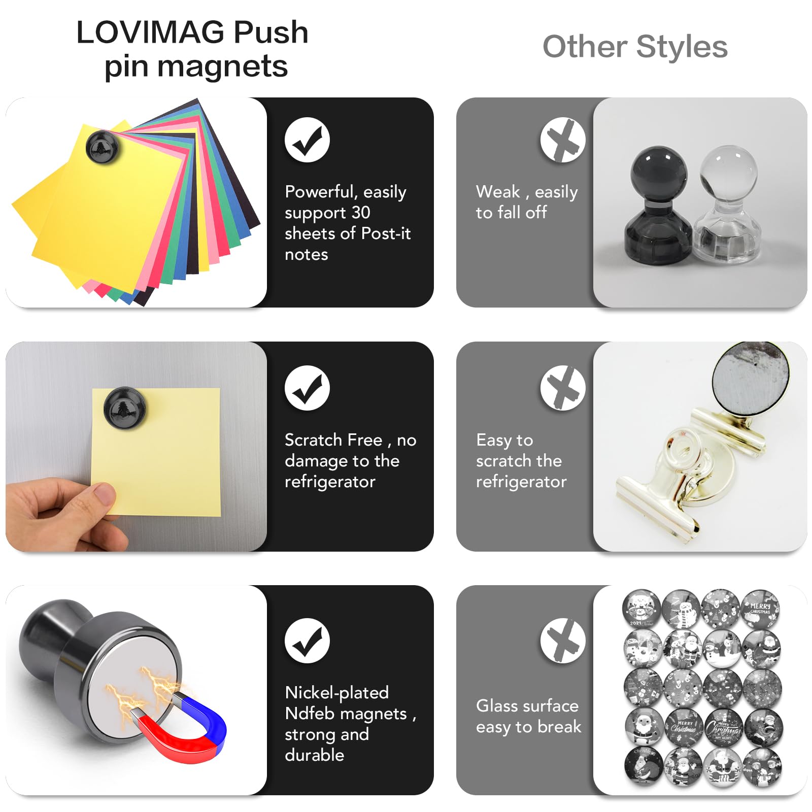 12Pcs Refrigerator Whiteboard Small Strong Magnet Classroom Kitch